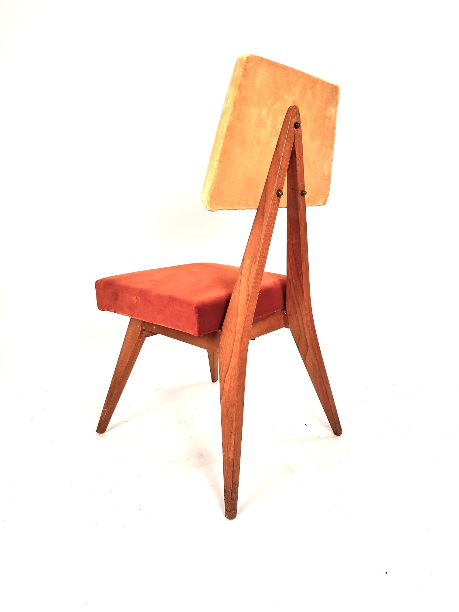 Italian Mid-Century Modern  Set  of  Torino School Set  Six  Dining Chairs .1960 For Sale 6