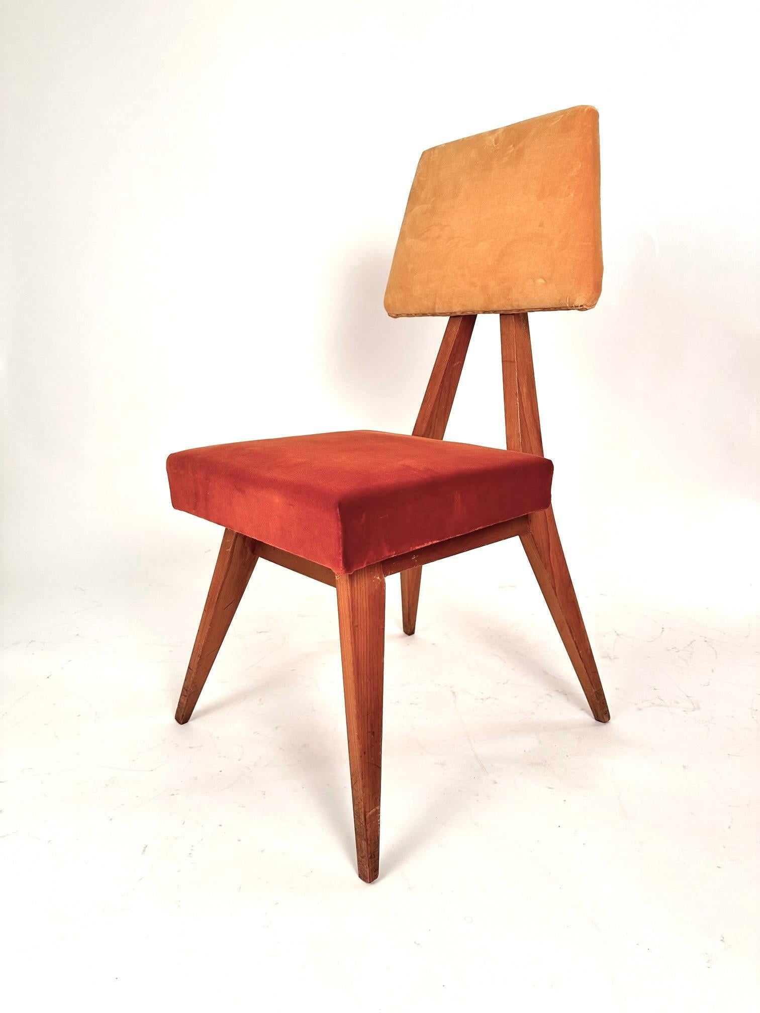 Italian Mid-Century Modern  Set  of  Torino School Set  Six  Dining Chairs .1960 For Sale 3