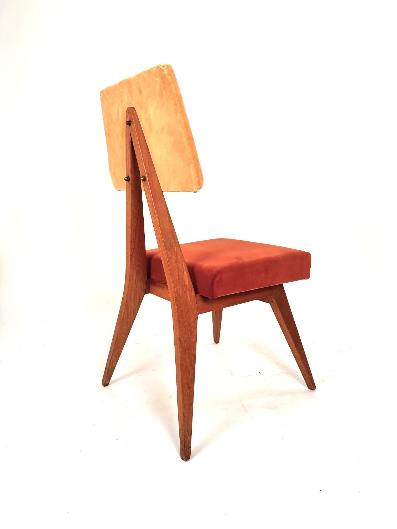 Italian Mid-Century Modern  Set  of  Torino School Set  Six  Dining Chairs .1960 For Sale 4