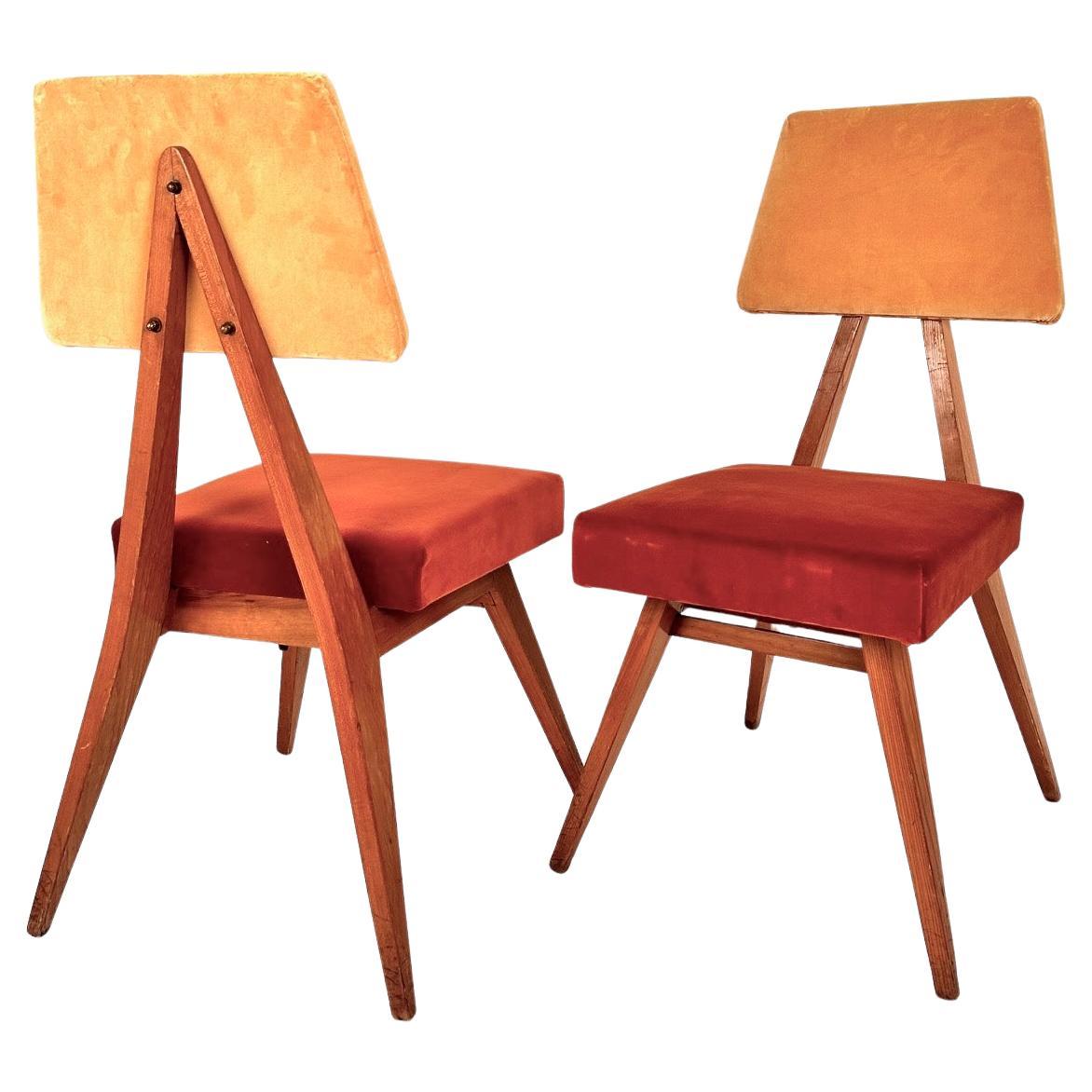 Italian Mid-Century Modern  Set  of  Torino School Set  Six  Dining Chairs .1960 For Sale