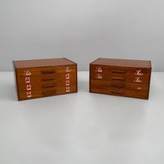 Italian mid-century modern sewing chests in wood by Seta Faro, 1960s
