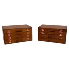 Italian mid-century modern sewing chests in wood by Seta Faro, 1960s