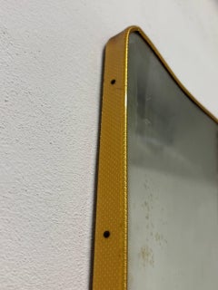 Italian Mid-Century Modern Shaped Brass Wall Mirror, circa 1950