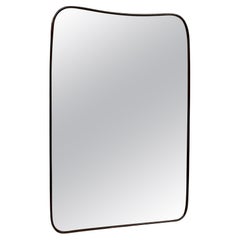 Italian mid-century modern shaped wall mirror in wood, 1940s