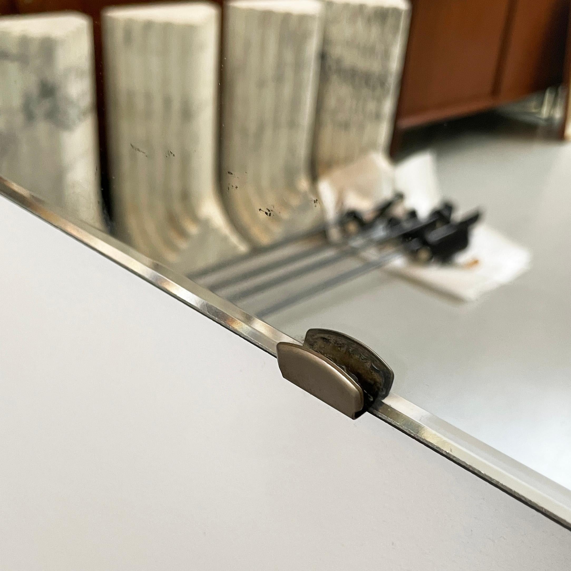 Italian mid-century modern Shaped wall mirror in wood and metal, 1950s 4