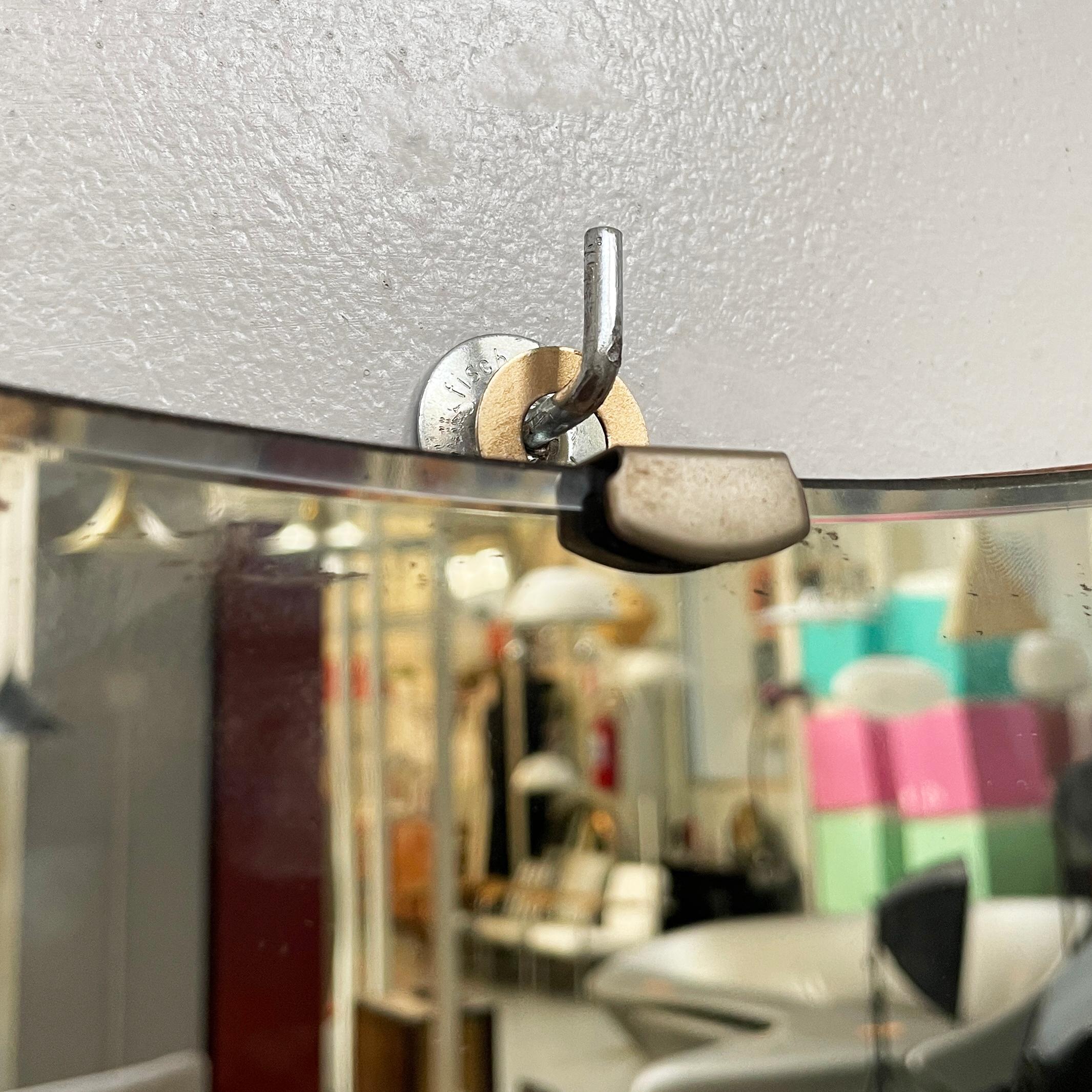 Mid-20th Century Italian mid-century modern Shaped wall mirror in wood and metal, 1950s