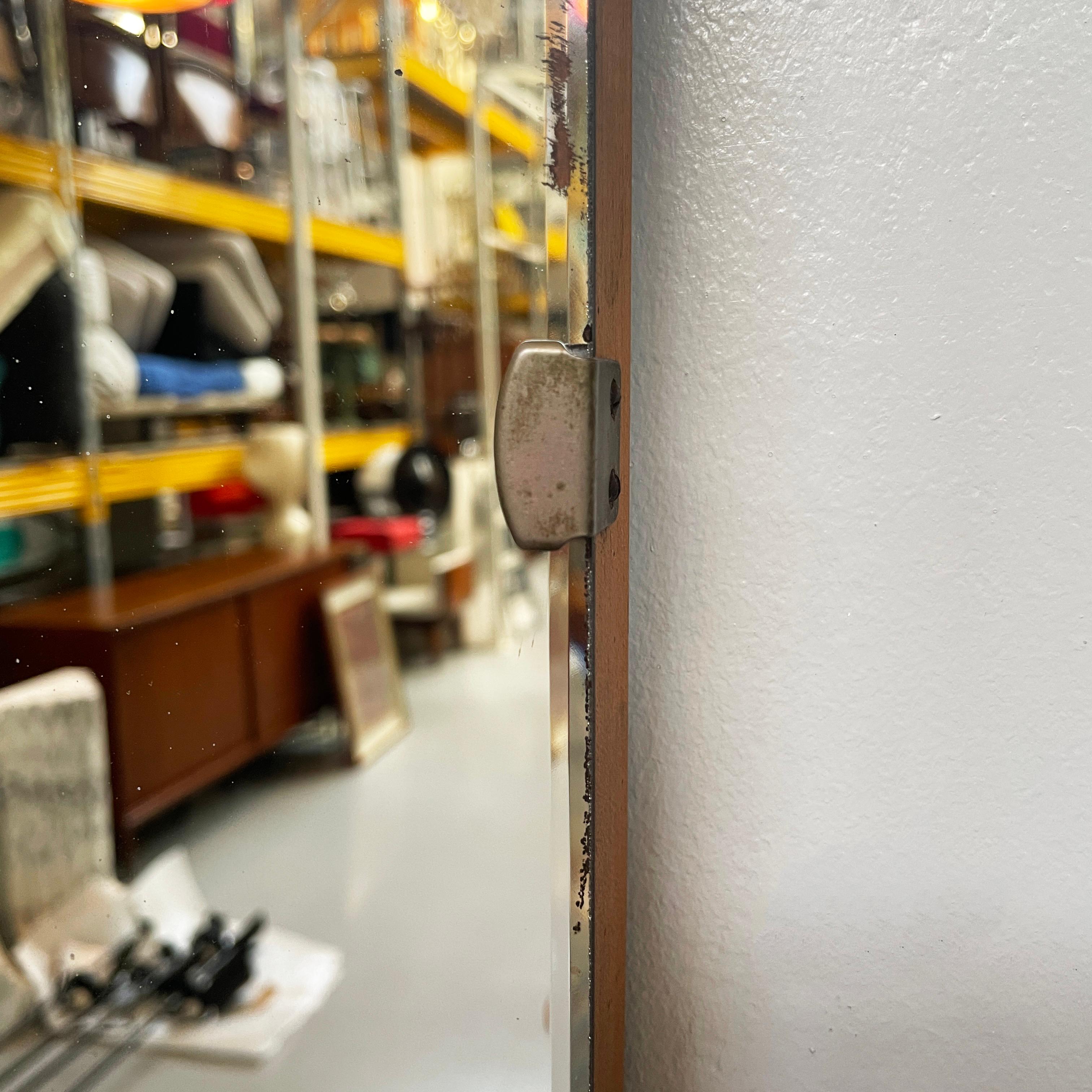 Italian mid-century modern Shaped wall mirror in wood and metal, 1950s 2