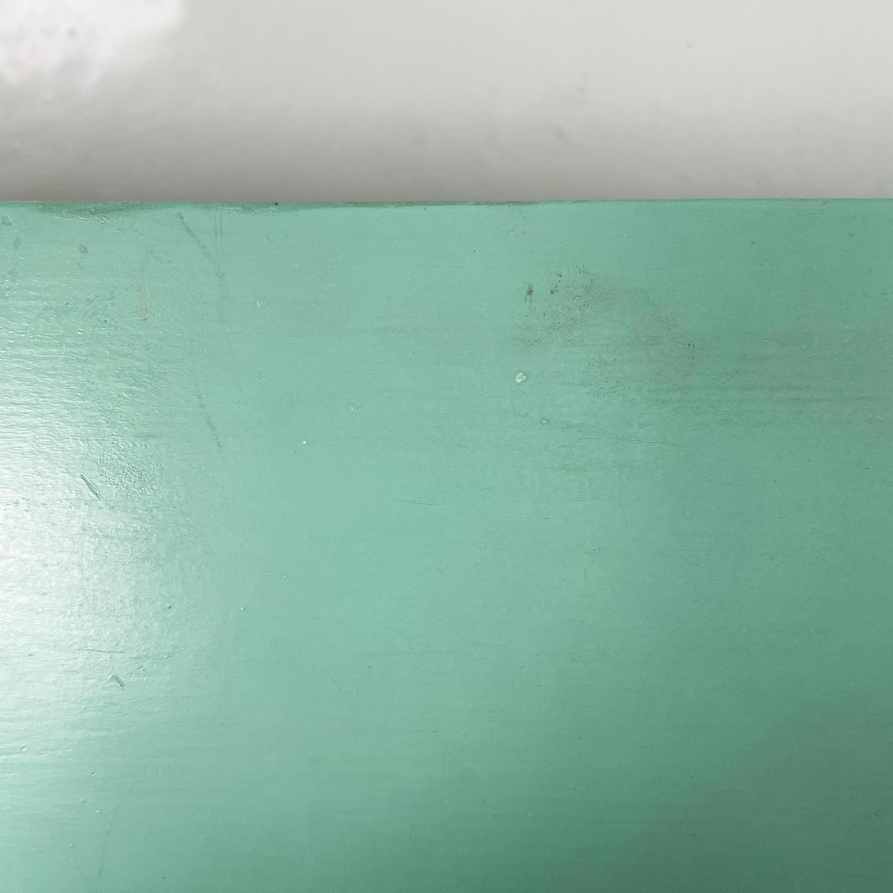 Italian mid-century modern Shelves in aqua green wood, 1970s 4
