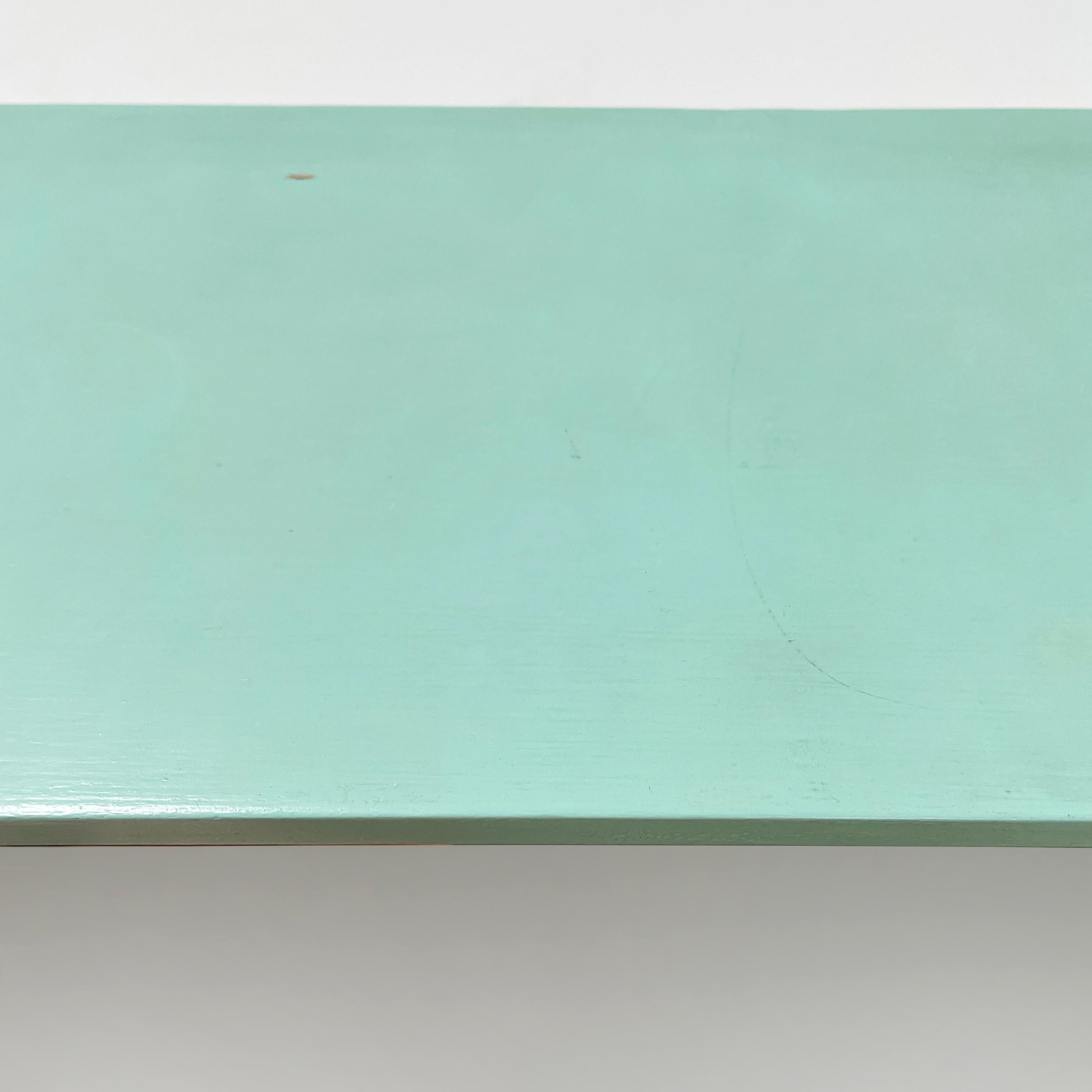 Italian mid-century modern Shelves in aqua green wood, 1970s 7