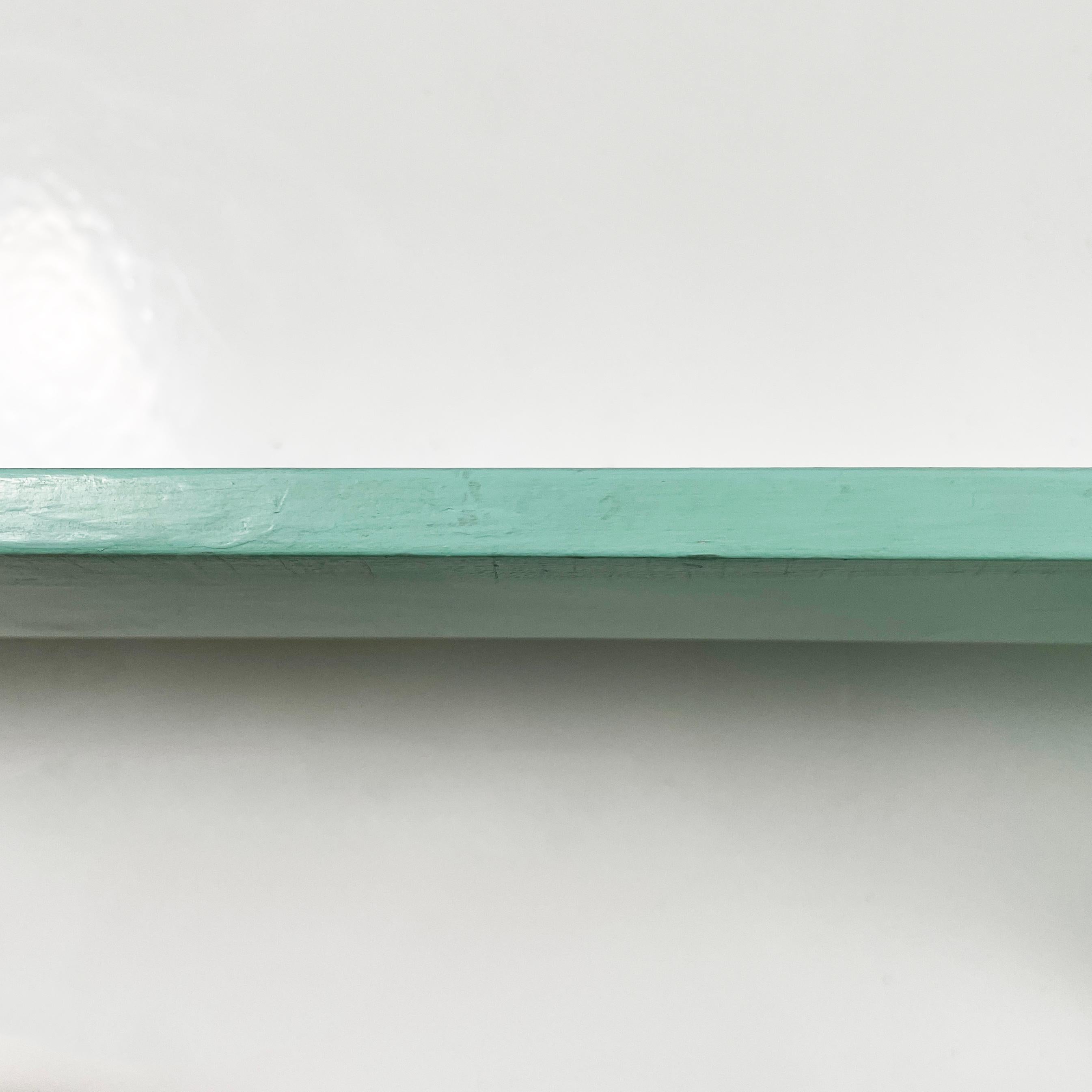 Italian mid-century modern Shelves in aqua green wood, 1970s 8
