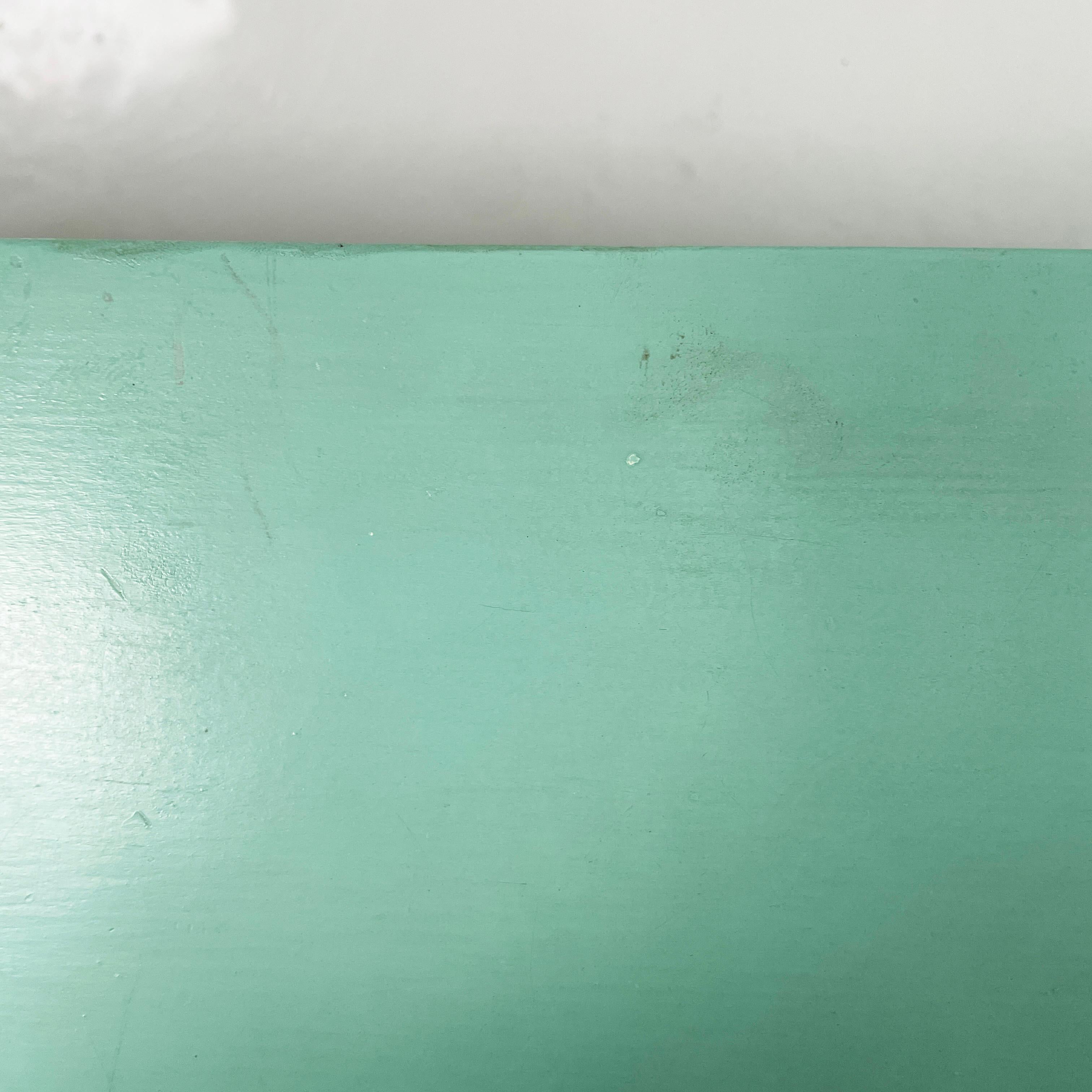Italian mid-century modern Shelves in aqua green wood, 1970s 11