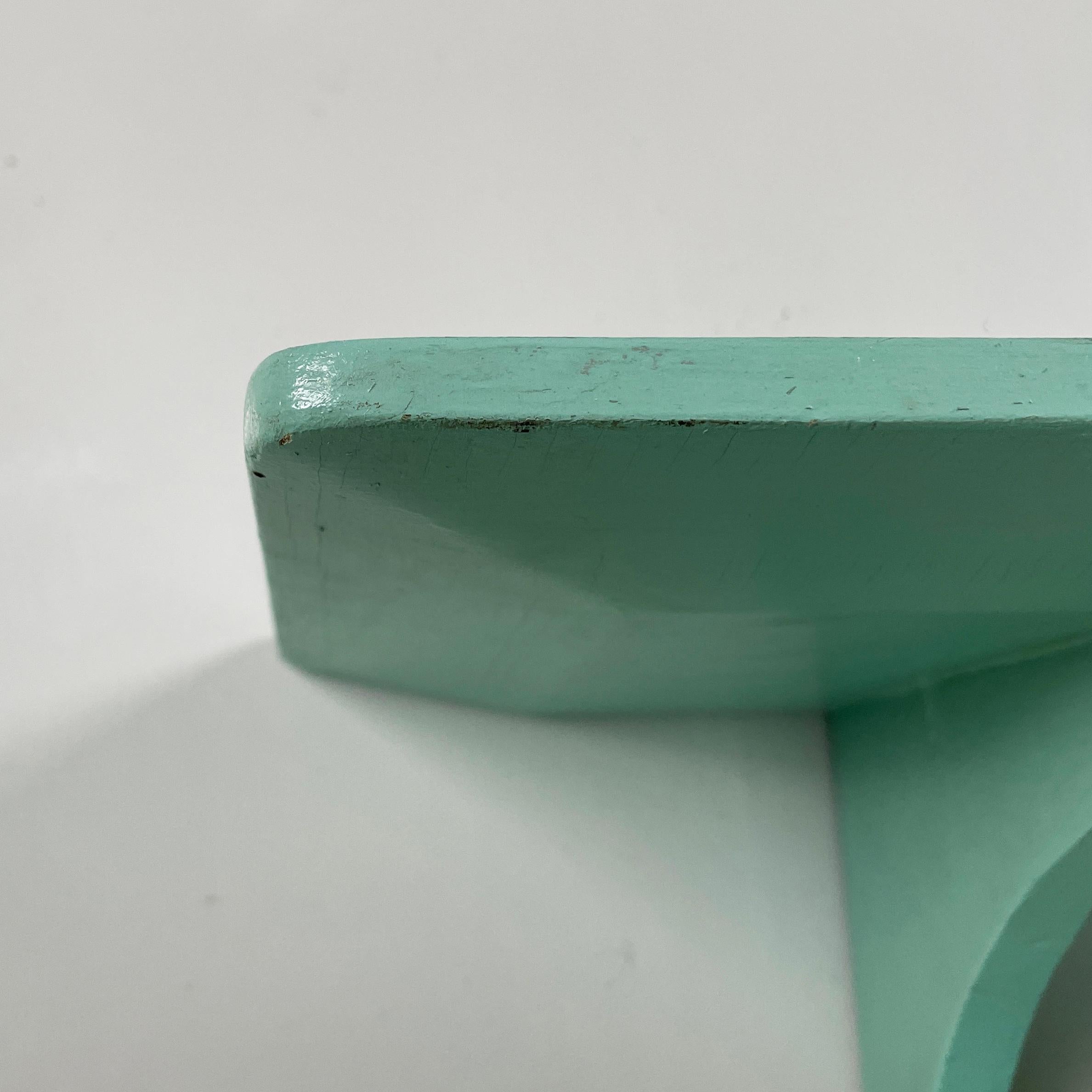 Italian mid-century modern Shelves in aqua green wood, 1970s 13