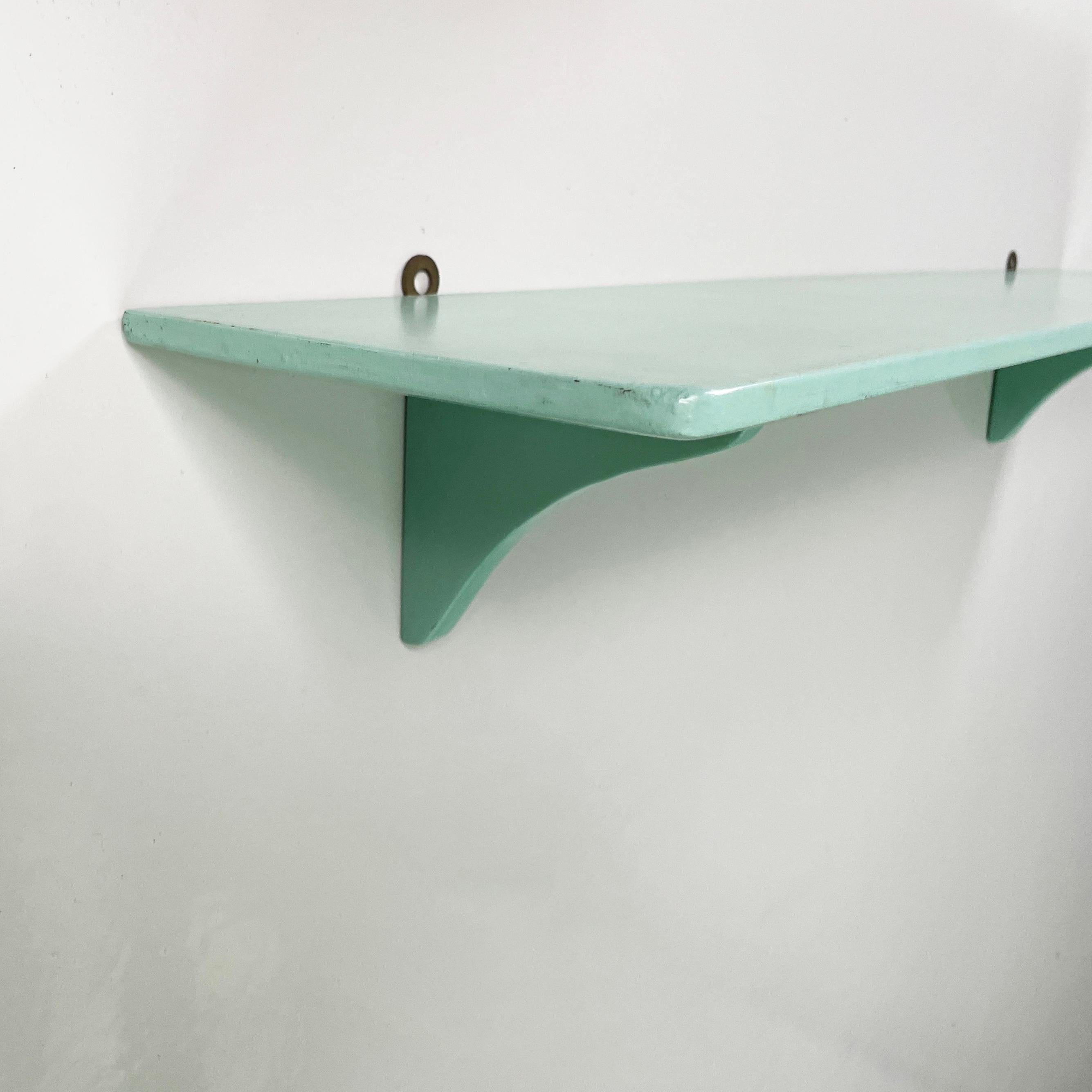 Late 20th Century Italian mid-century modern Shelves in aqua green wood, 1970s