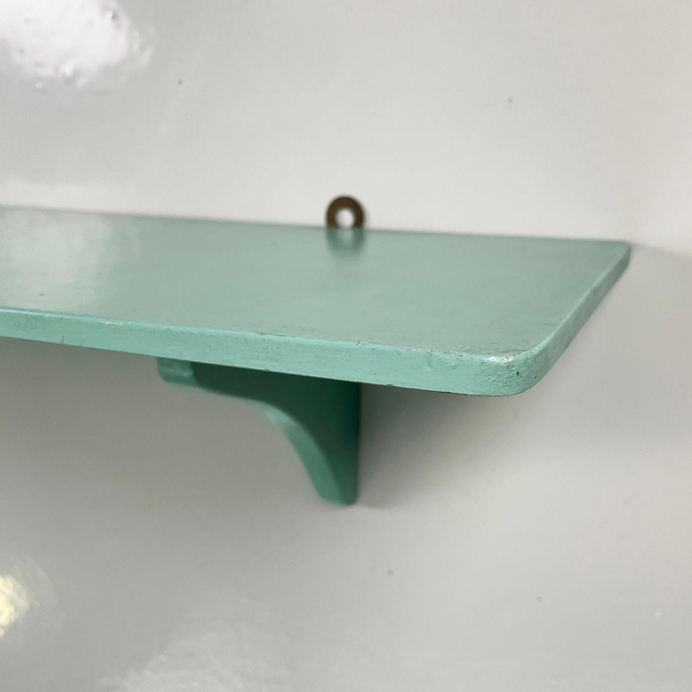 Italian mid-century modern Shelves in aqua green wood, 1970s 3