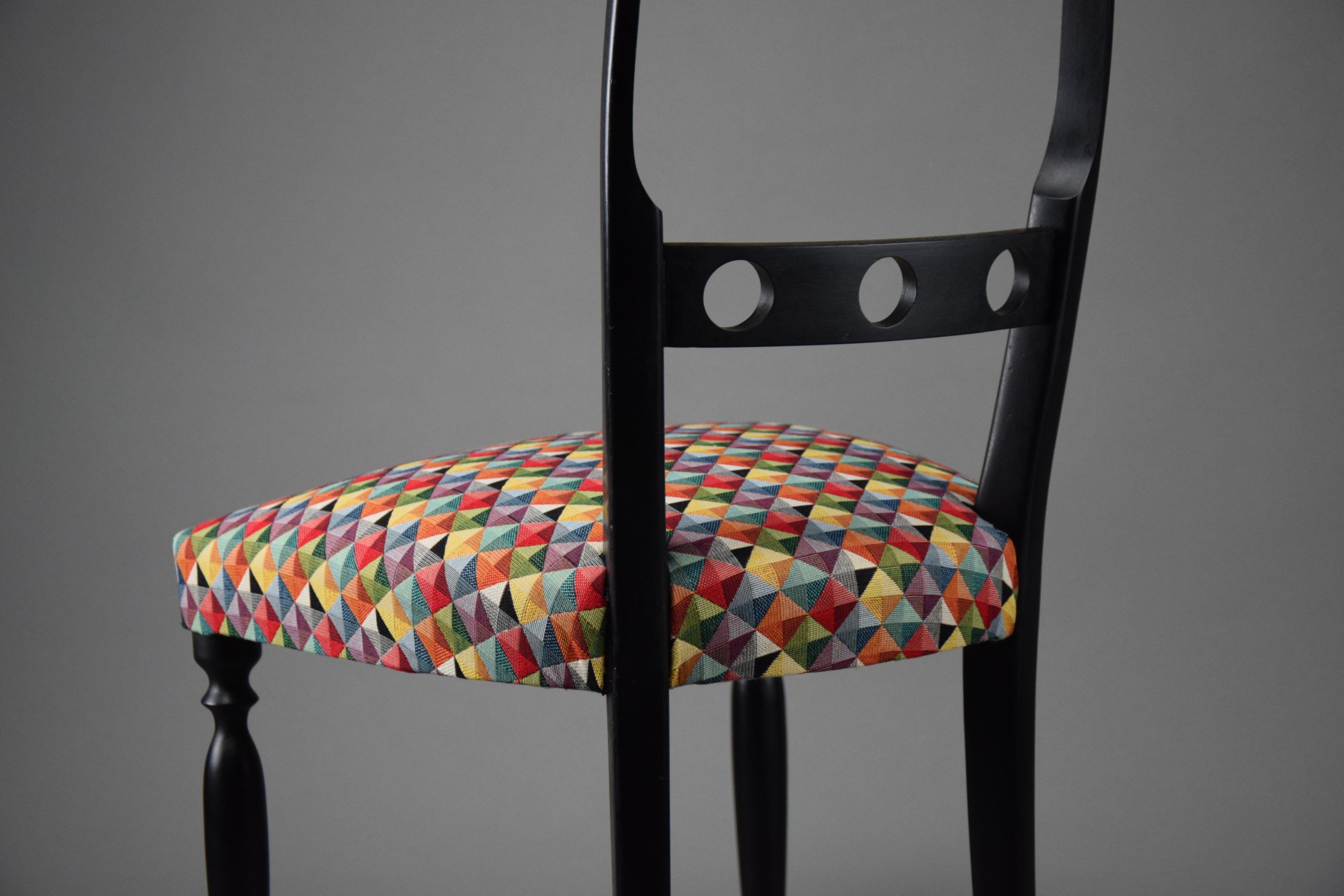 European Italian Mid-Century Modern Side Chair by Pozzi and Verga For Sale