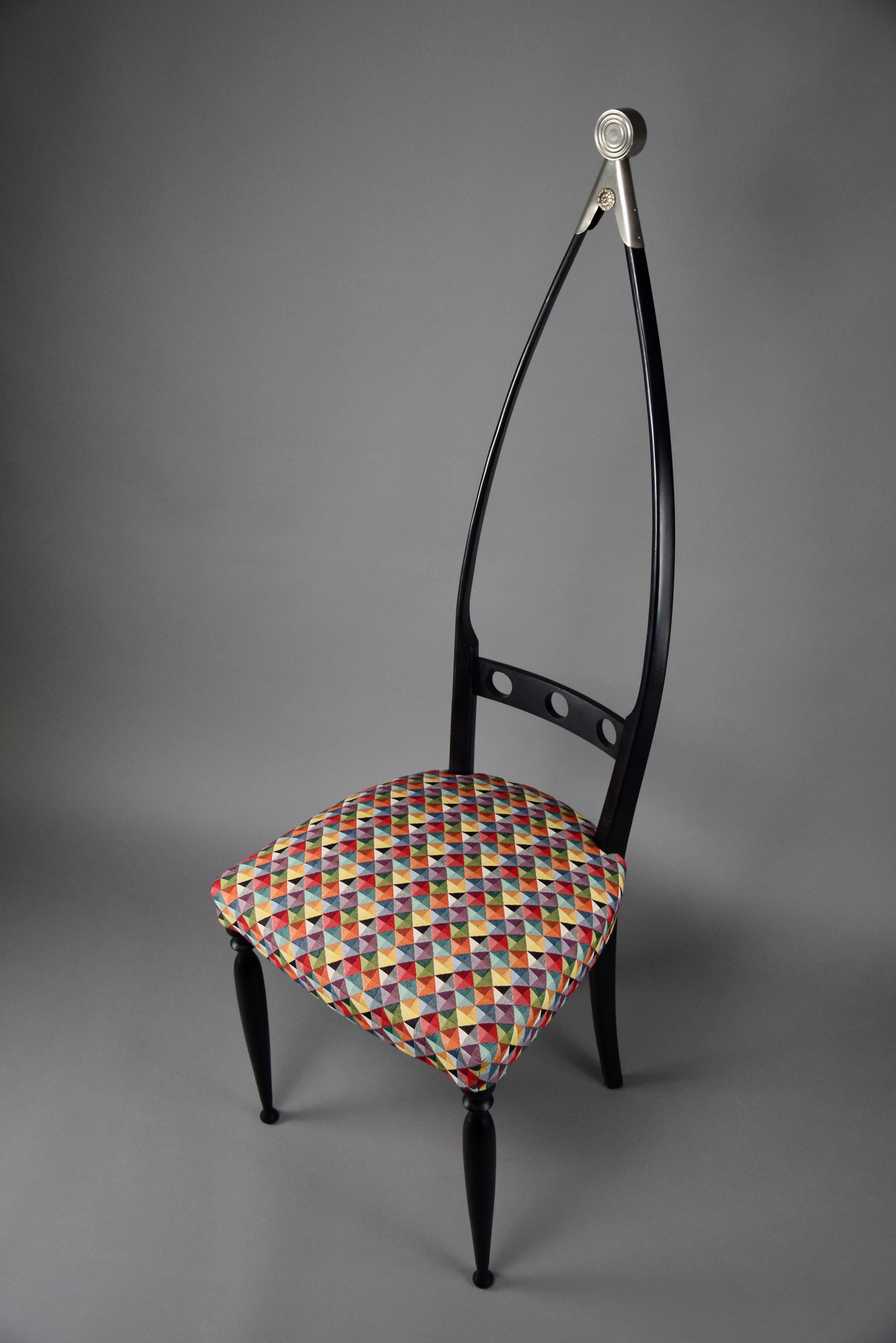 Fabric Italian Mid-Century Modern Side Chair by Pozzi and Verga For Sale