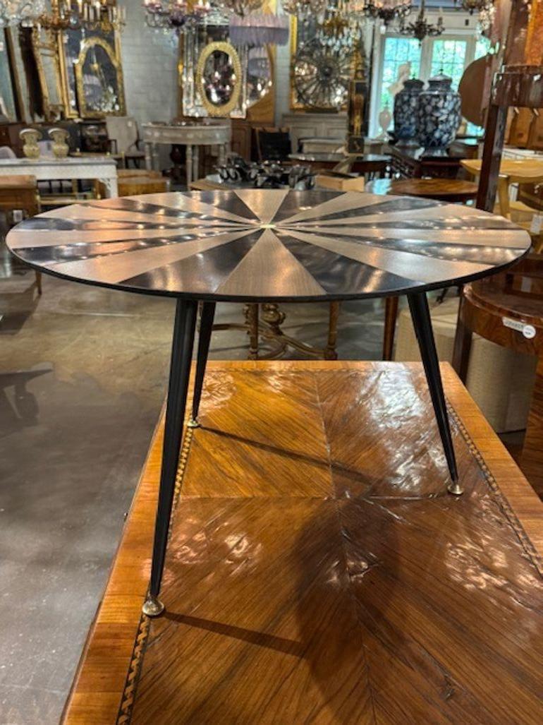 Italian Mid-Century Modern Side Table in Ebony and White Oak In Good Condition For Sale In Dallas, TX