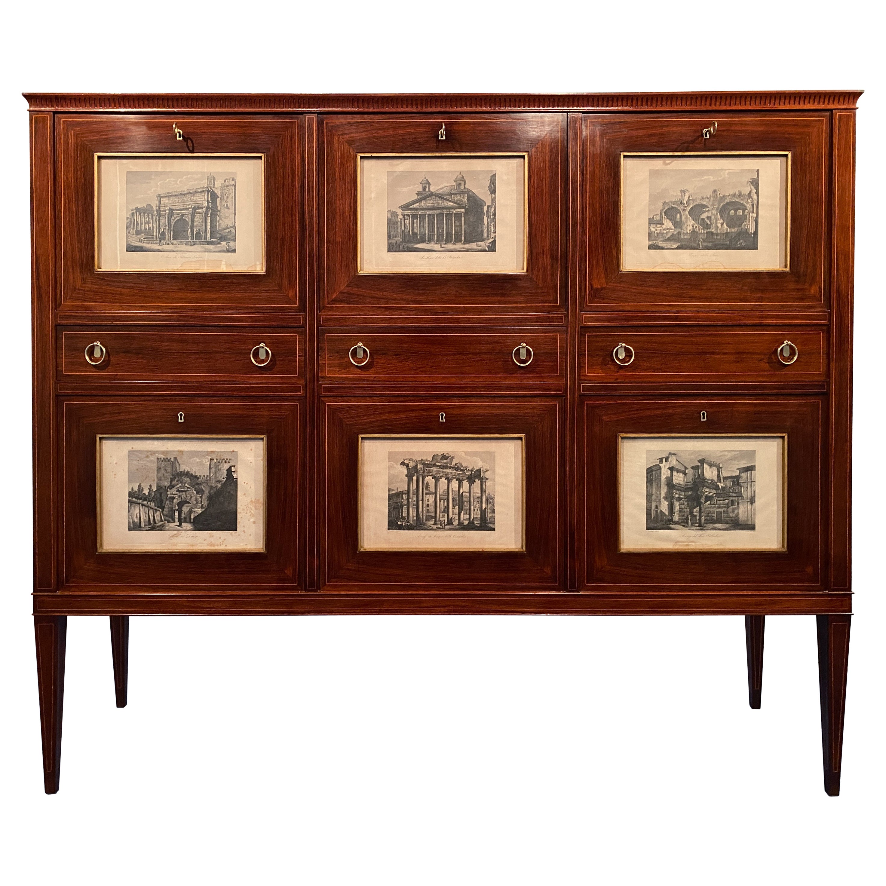 Italian Mid-Century Modern Sideboard Cabinet Bar by Paolo Buffa, 1950