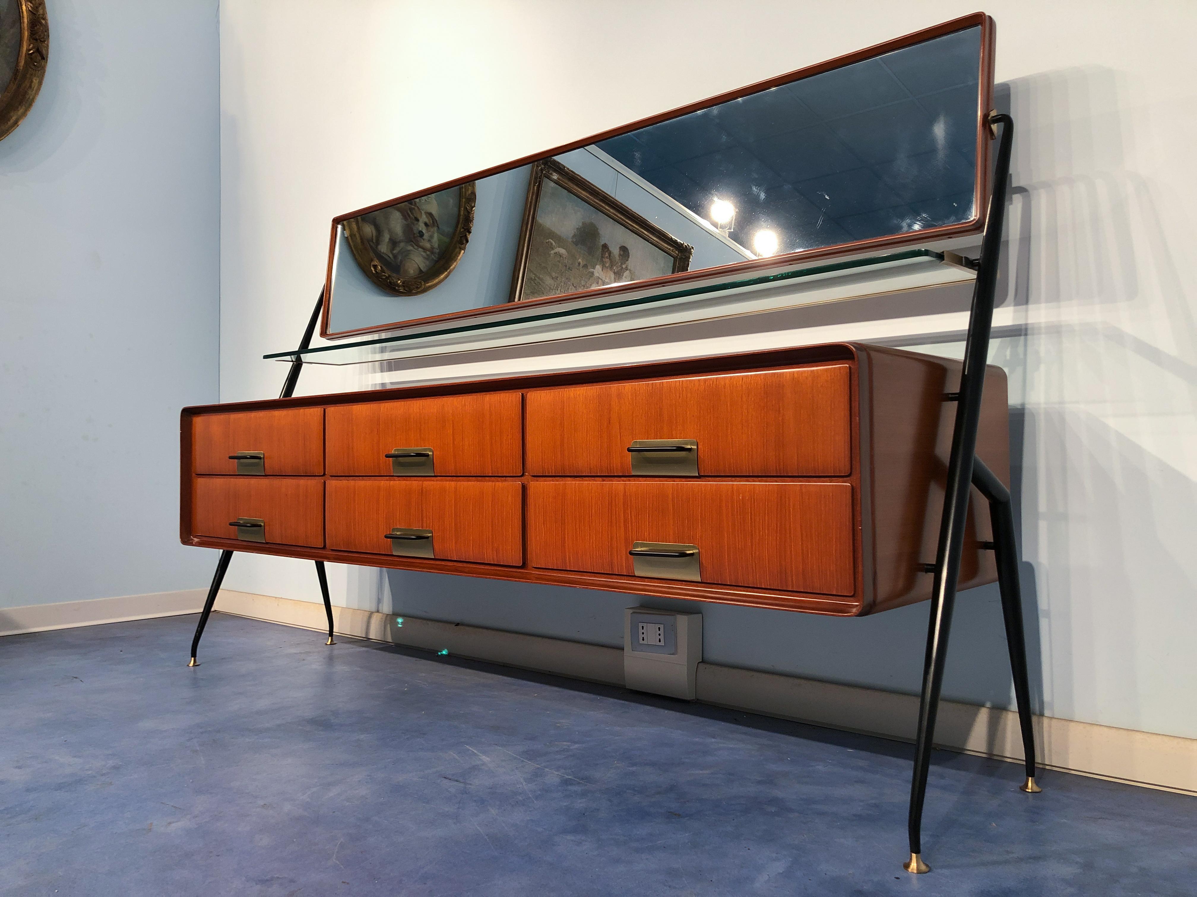 Italian Mid-Century Modern Silvio Cavatorta Sideboard, Dresser, 1950s 7