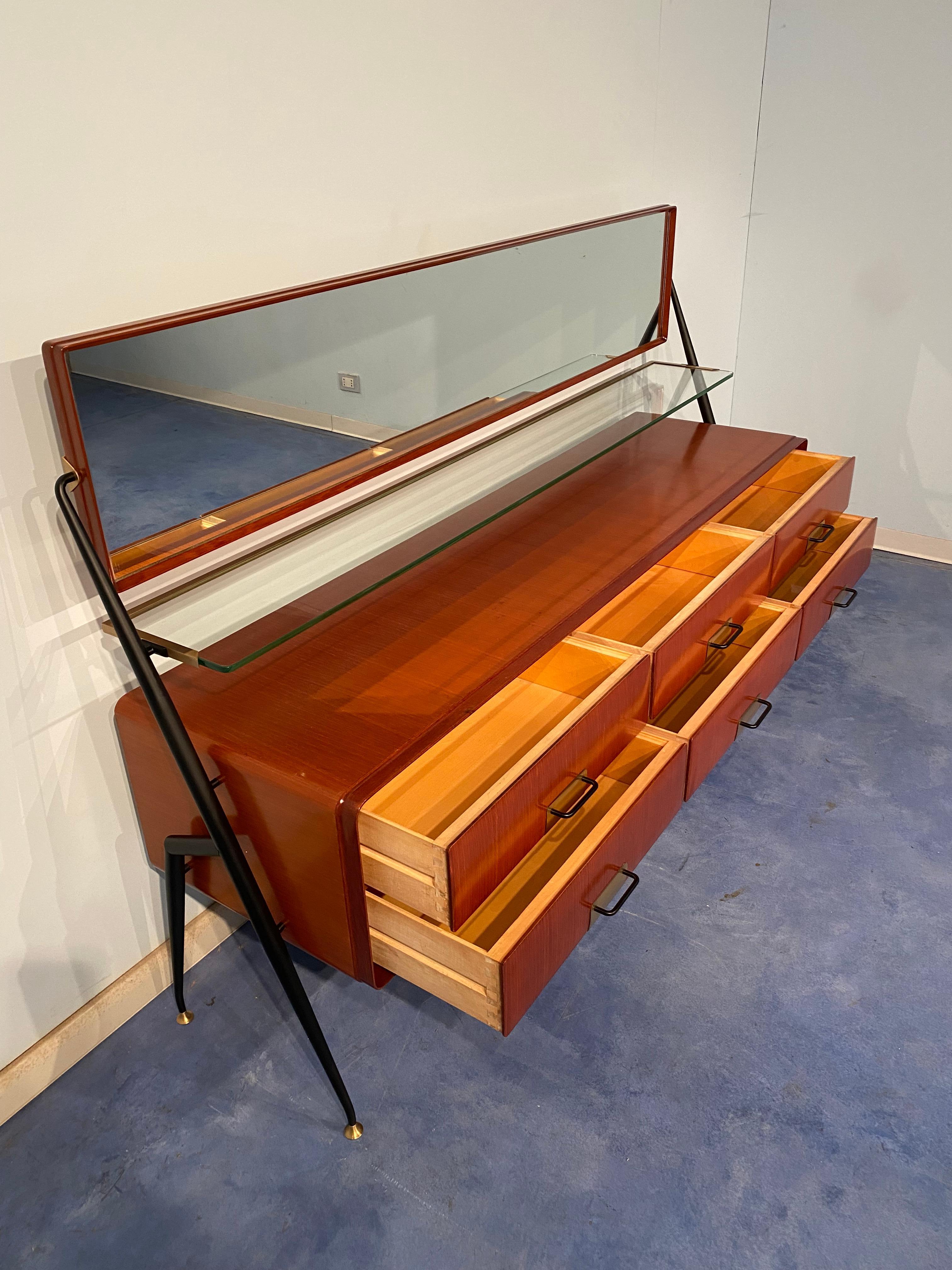 Italian Mid-Century Modern Silvio Cavatorta Sideboard, Dresser, 1950s 8