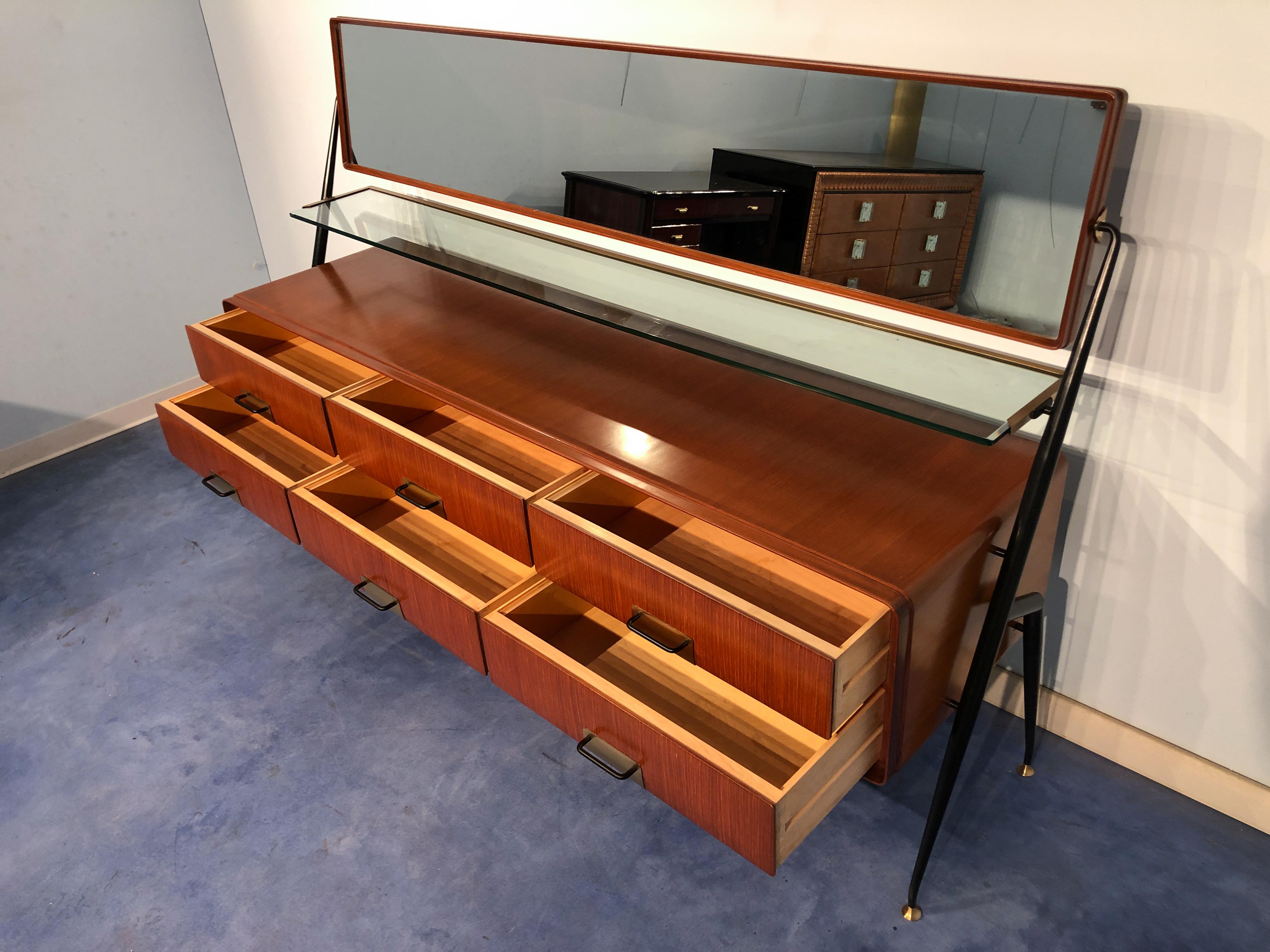Italian Mid-Century Modern Silvio Cavatorta Sideboard, Dresser, 1950s 10