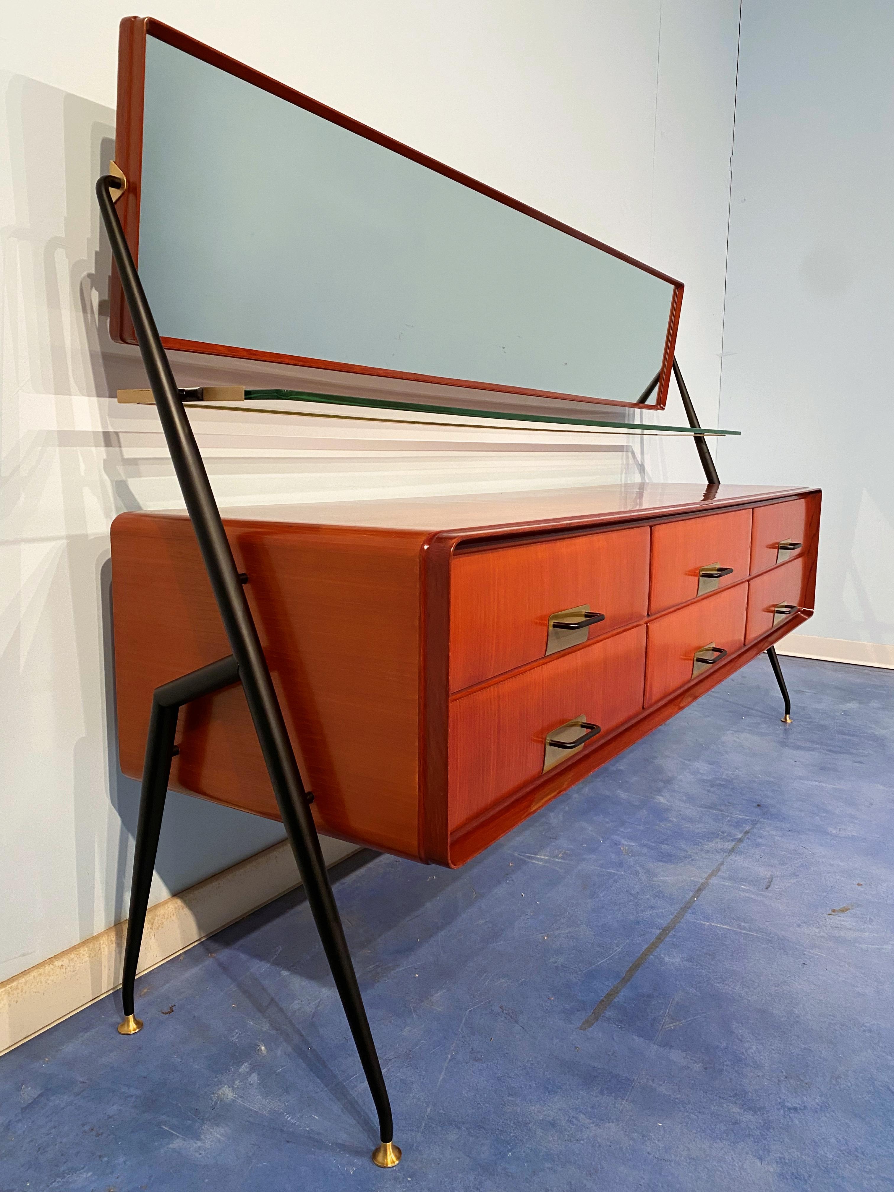 Italian Mid-Century Modern Silvio Cavatorta Sideboard, Dresser, 1950s 10
