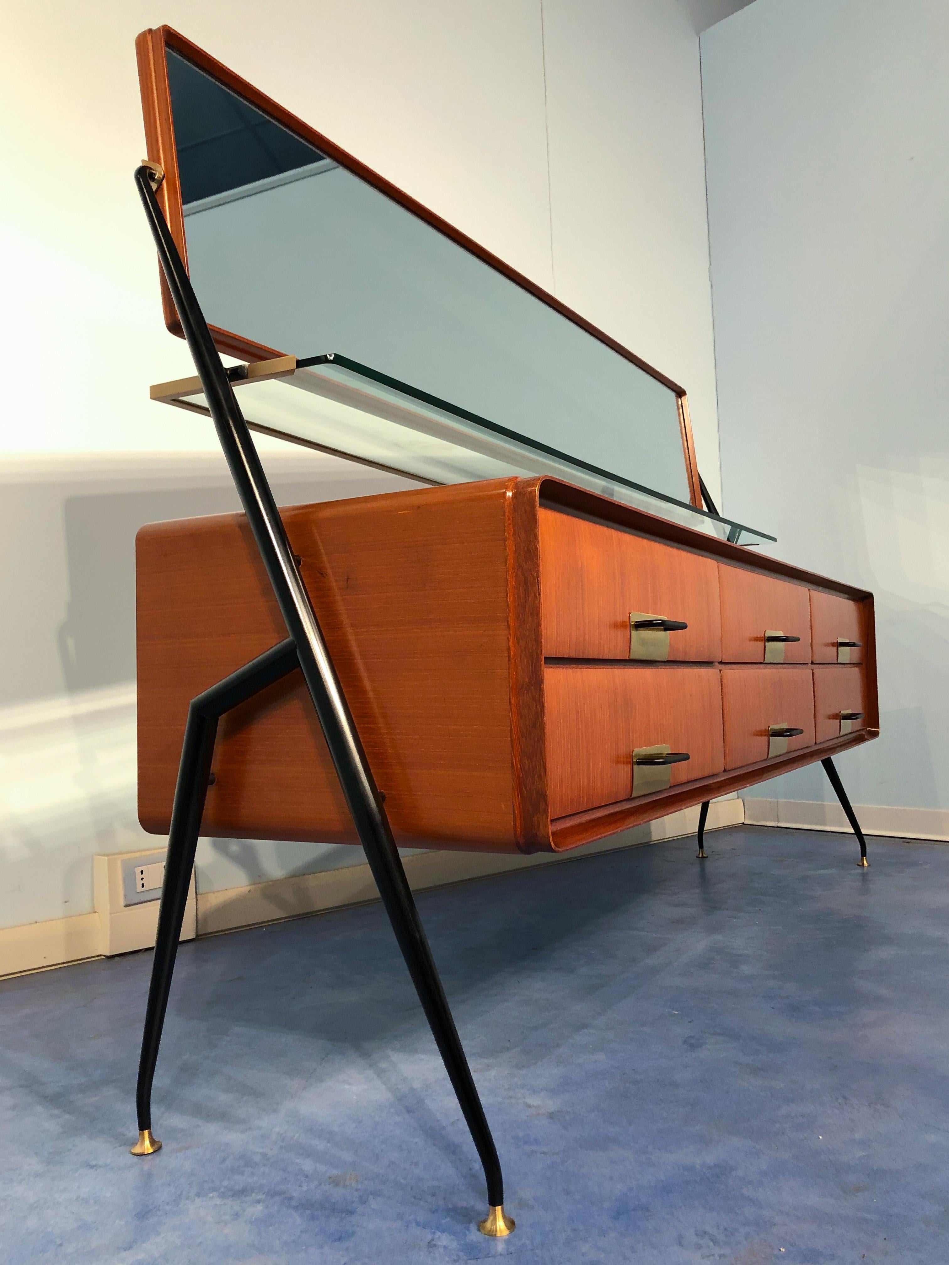 Italian Mid-Century Modern Silvio Cavatorta Sideboard, Dresser, 1950s 12
