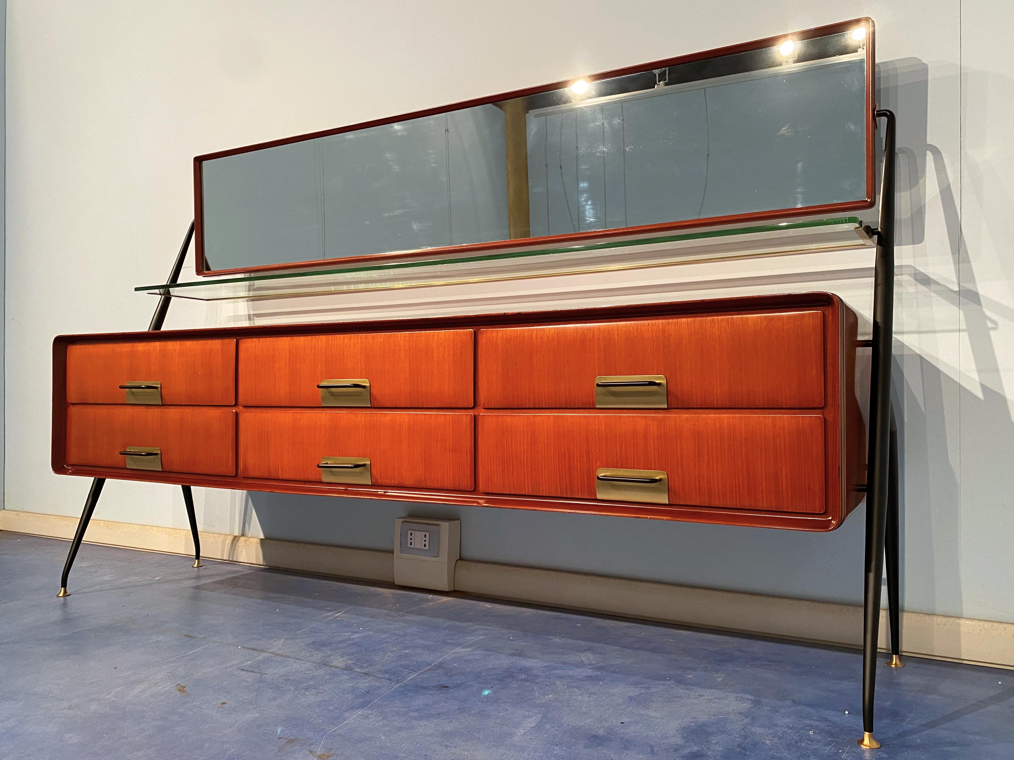 Italian Mid-Century Modern Silvio Cavatorta Sideboard, Dresser, 1950s 14