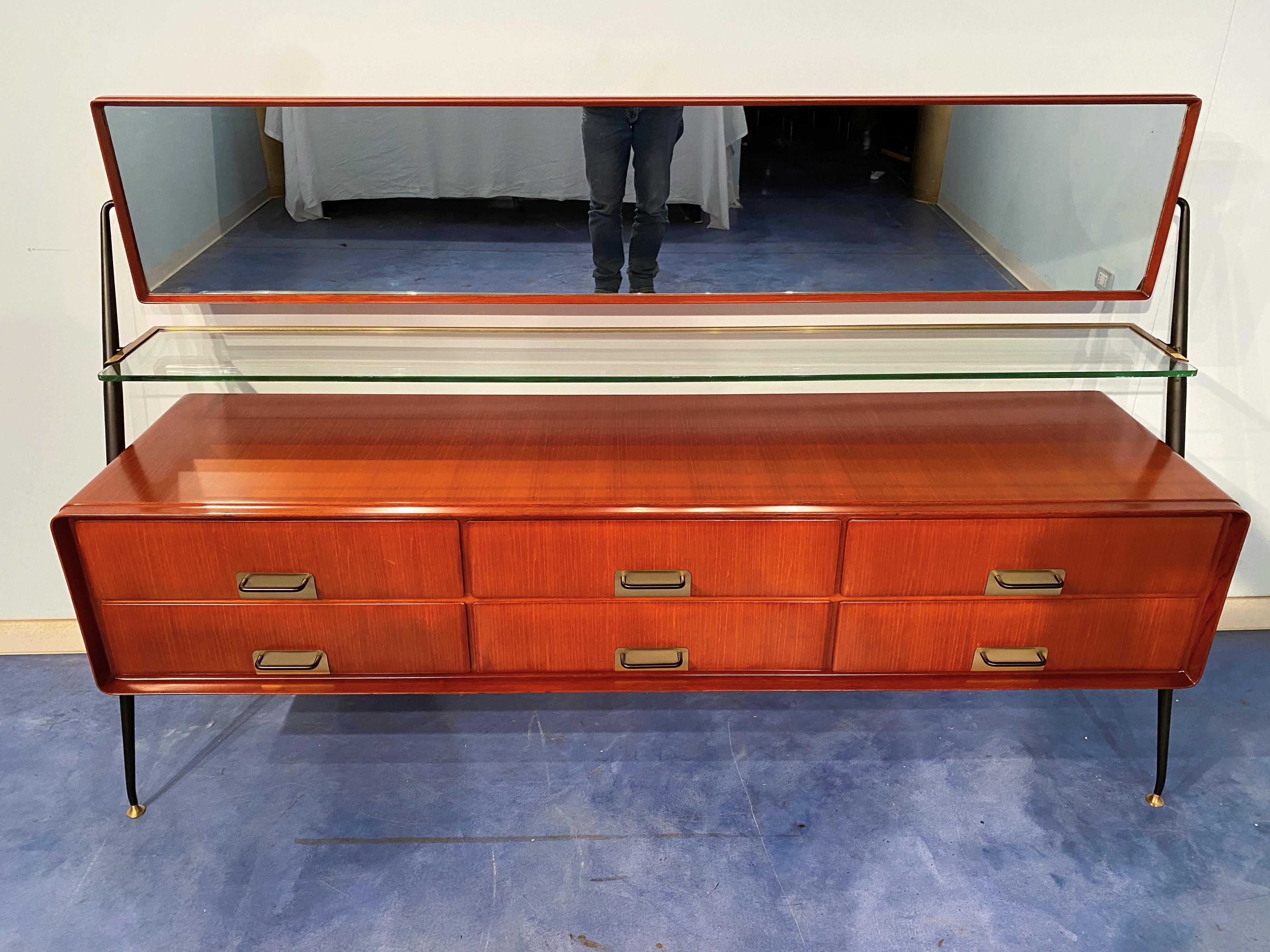 Italian Mid-Century Modern Silvio Cavatorta Sideboard, Dresser, 1950s 15