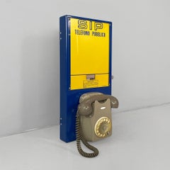 Italian mid-century modern SIP wall-mounted public telephone in metal, 1960s