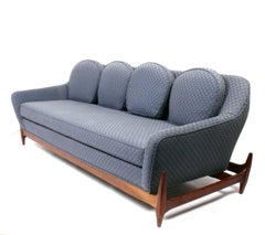 Italian Mid Century Modern Sofa Reupholstered in Your Fabric 82.5" W