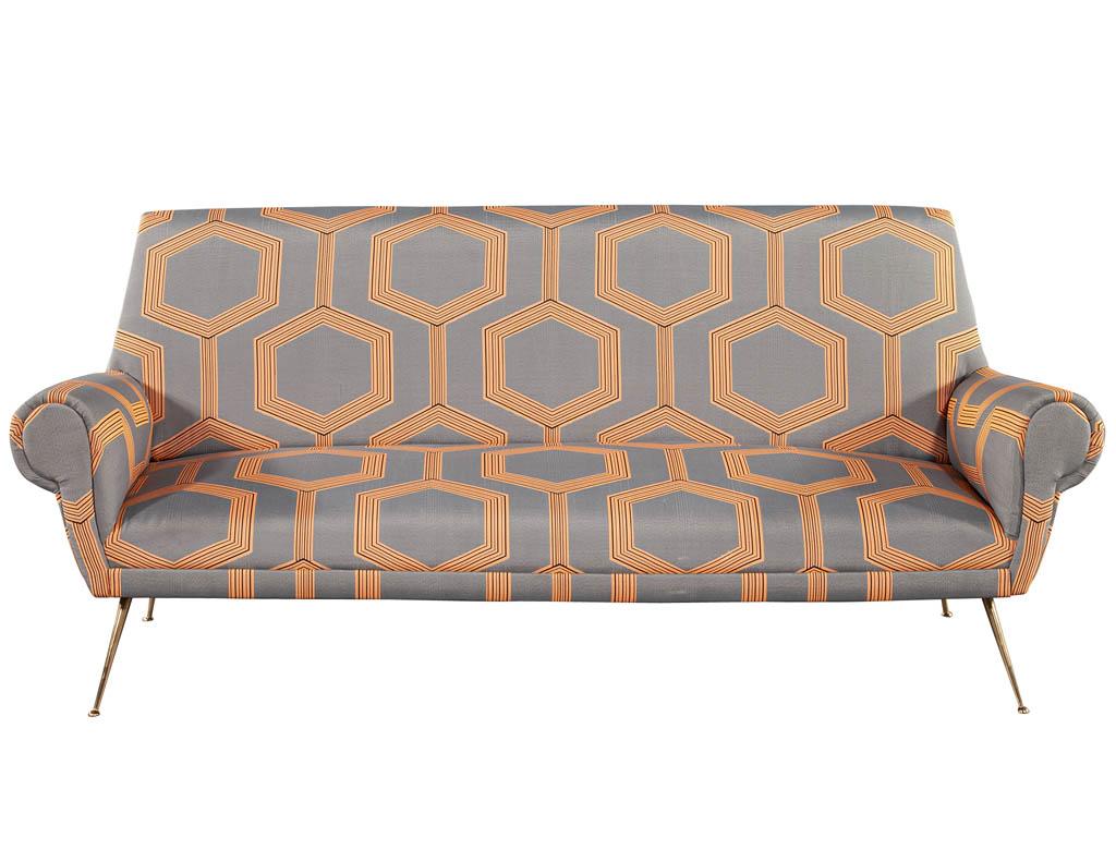 Brass Italian Mid-Century Modern Sofa Settee