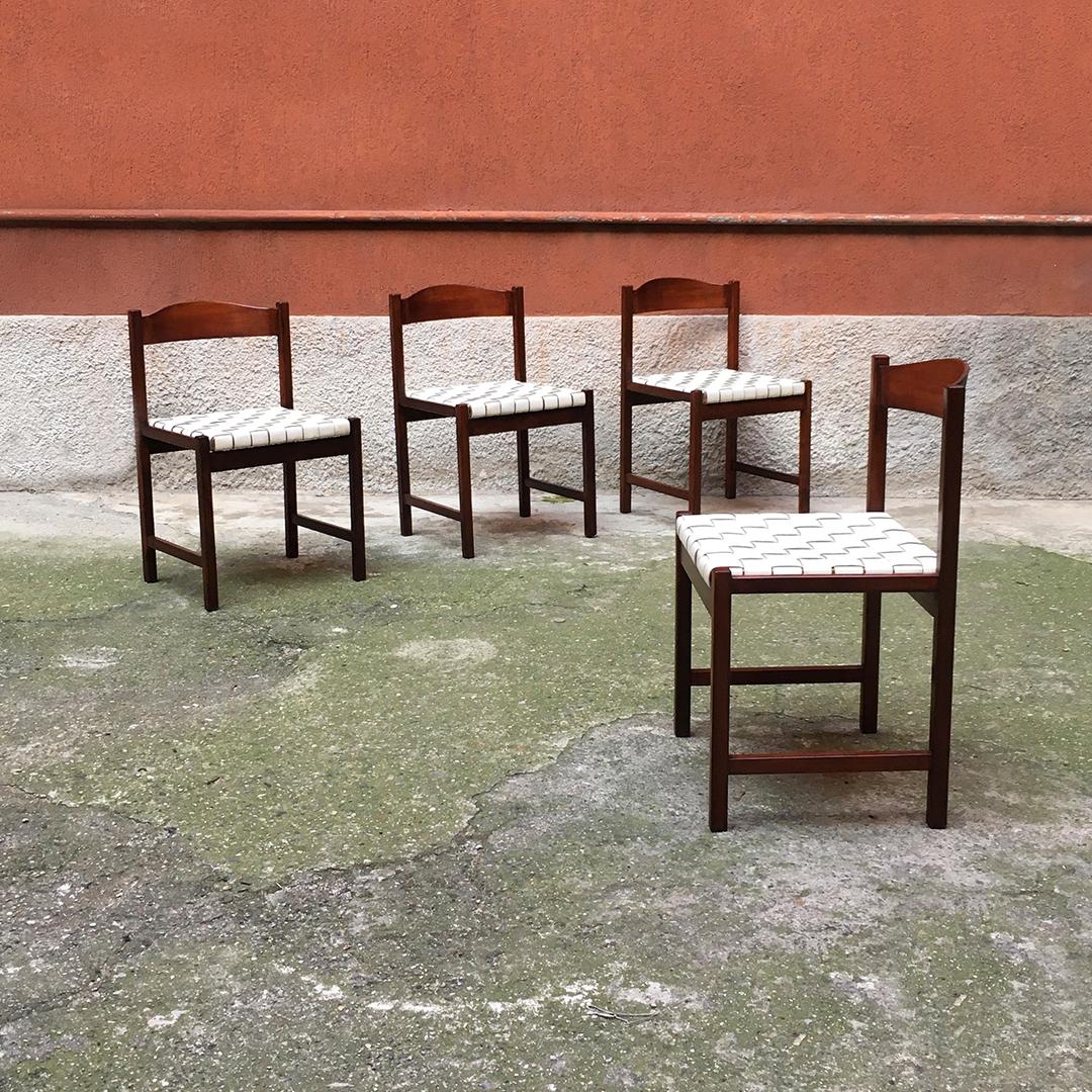 Mid-20th Century Italian Mid-Century Modern Solid Beech Chairs and Leather by Poltronova, 1960s
