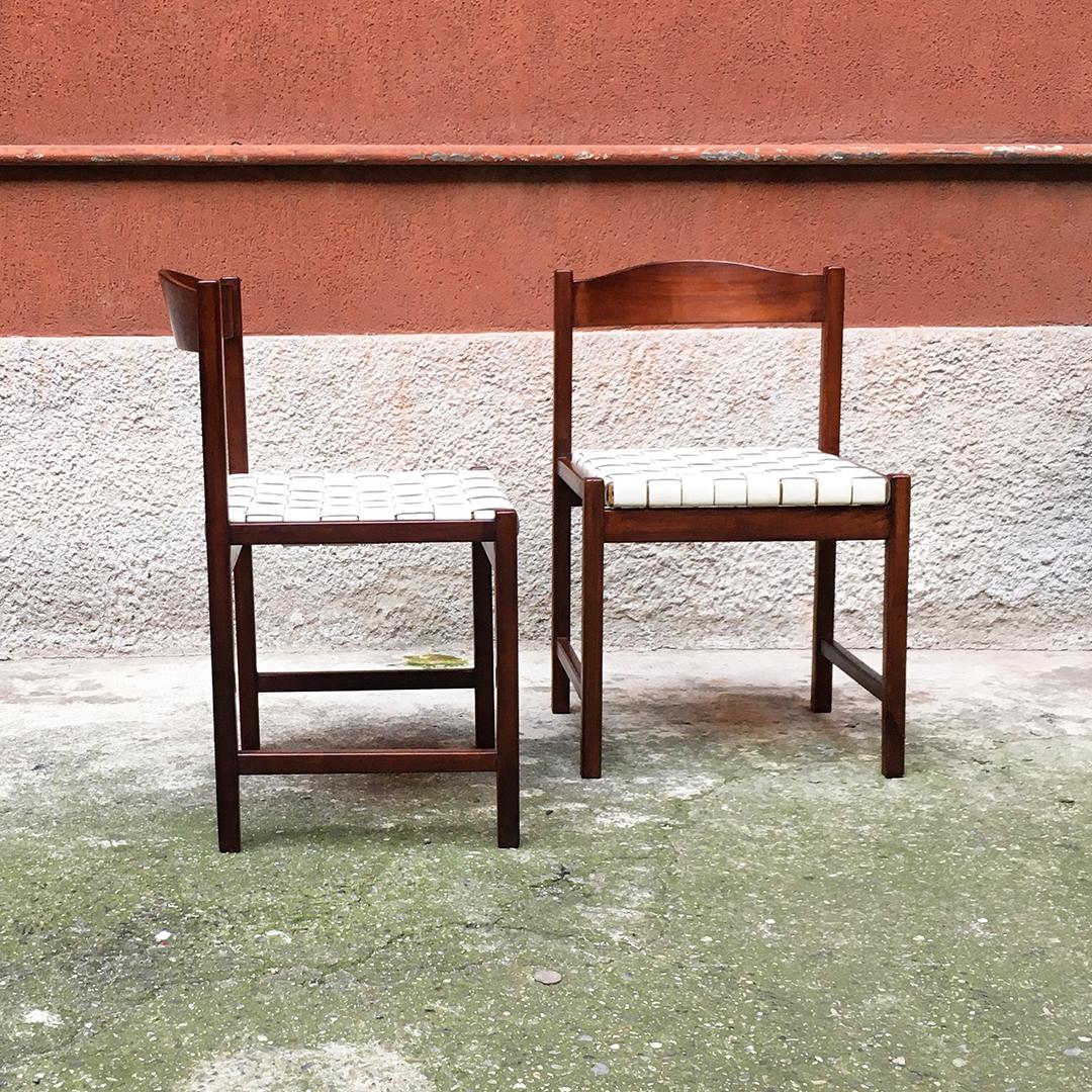 Italian Mid-Century Modern Solid Beech Chairs and Leather by Poltronova, 1960s 1