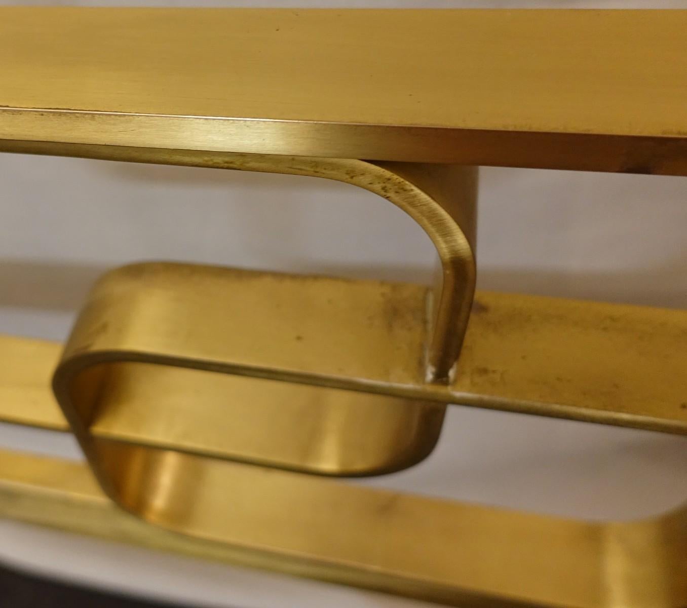20th Century Italian Mid-Century Modern Solid Brass Bed With Geometrical Motives from 1960s