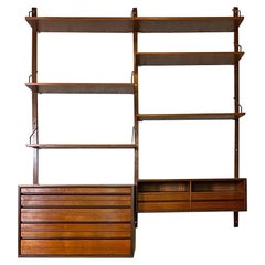 Libreria a muro in teak massiccio di Isa Bergamo 1960s