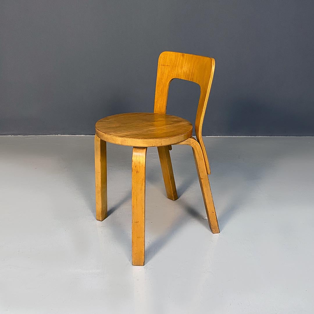 Mid-Century Modern Solid Wood Chair by Alvar Aalto for Artek, 1960s 7