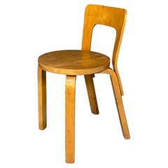 Italian Mid-Century Modern Solid Wood Chair by Alvar Aalto for Artek, 1960s