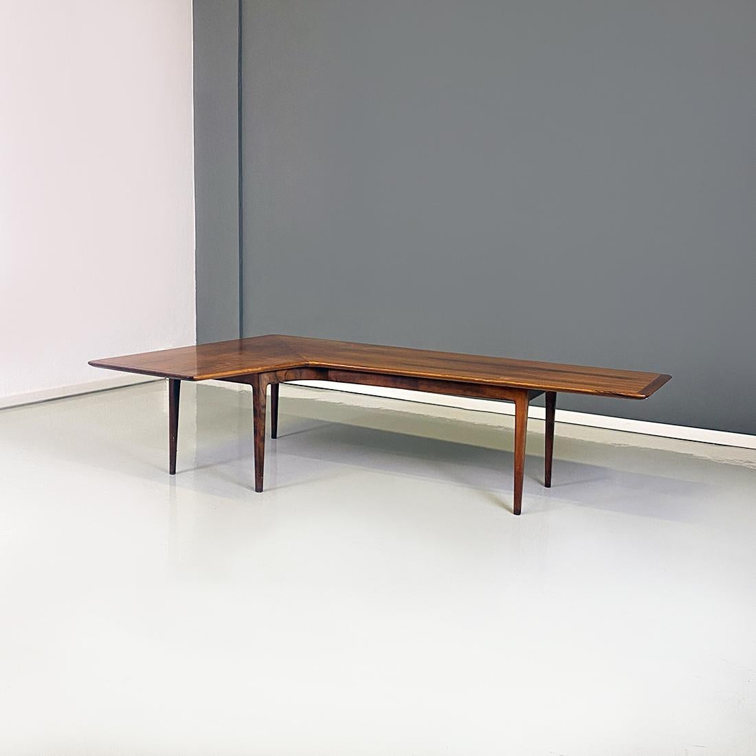 Italian Mid-Century Modern Solid Wood Coffee Table with a Boomerang Shape, 1960s 5