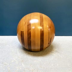 Italian Mid-Century Modern Solid Wood Decorative Sphere by Pino Pedano, 1960s