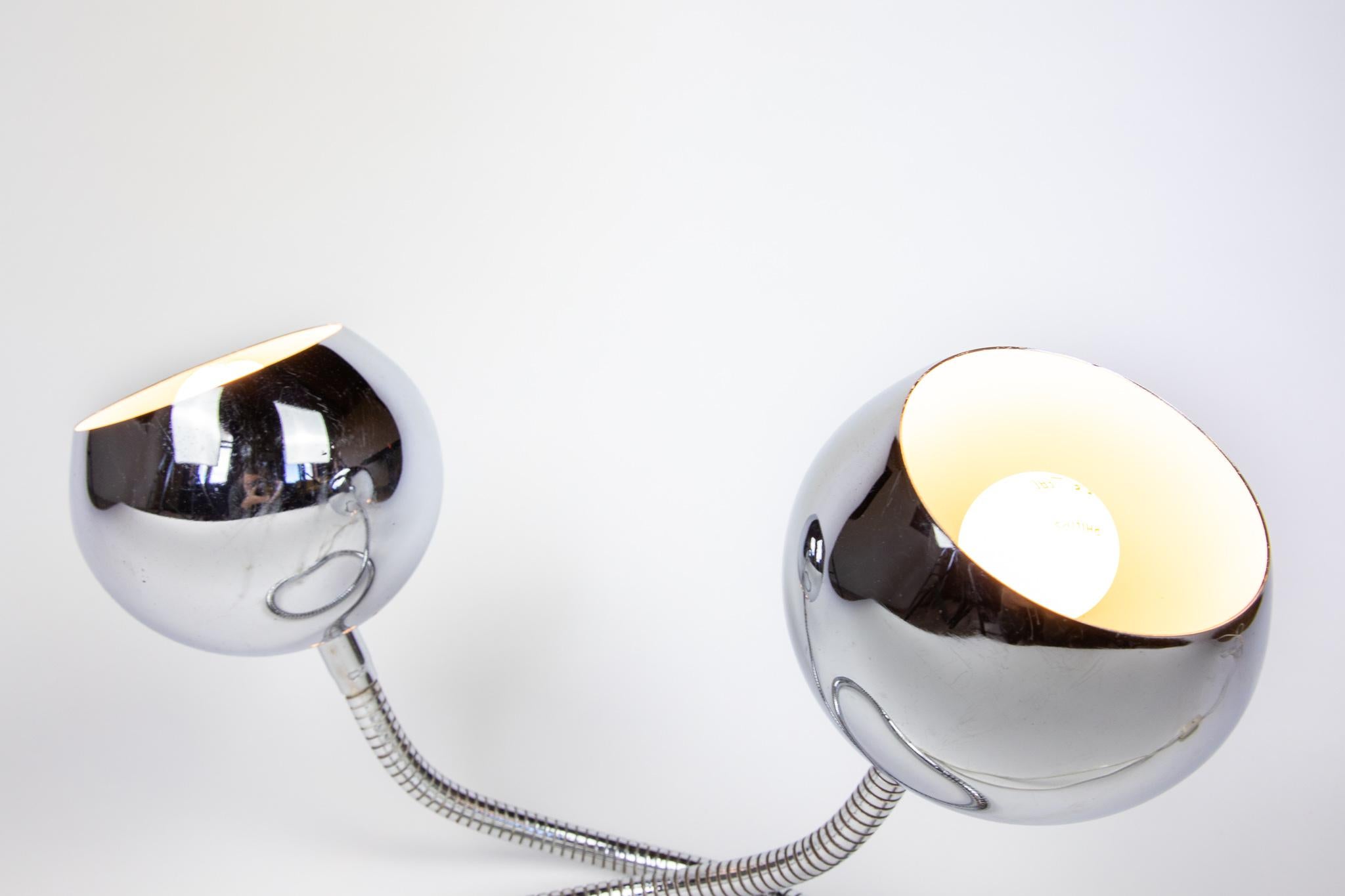 Polished Space Age Table Lamp Serpente by Goiffredo Reggiani, Chrome, Italy 1970s For Sale