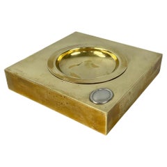 Italian mid-century modern Square ashtray in brass, 1960s Italian mid-century modern Square ashtray in brass, 1960s