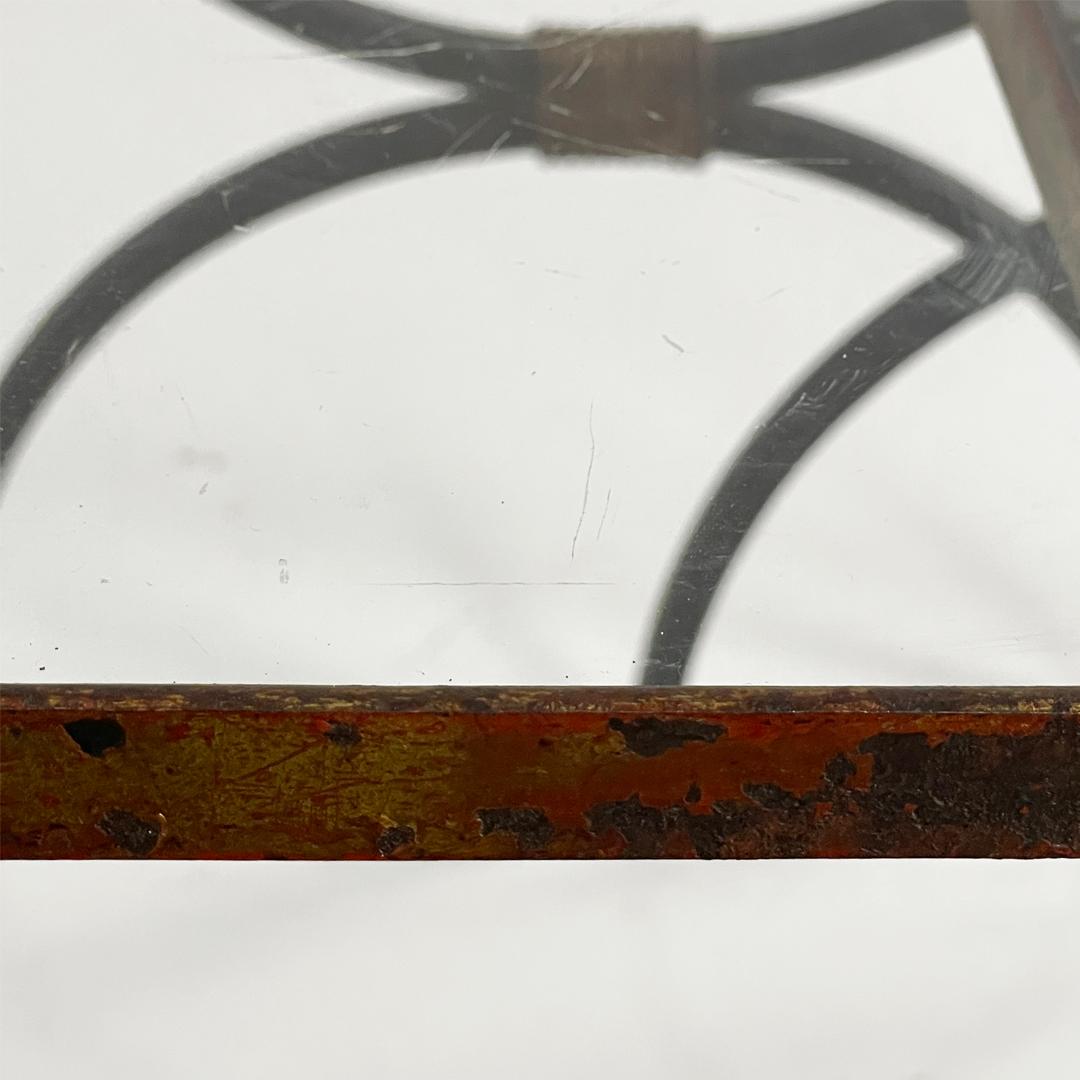 Italian mid-century modern stackable metal and glass coffee tables, 1940s For Sale 11