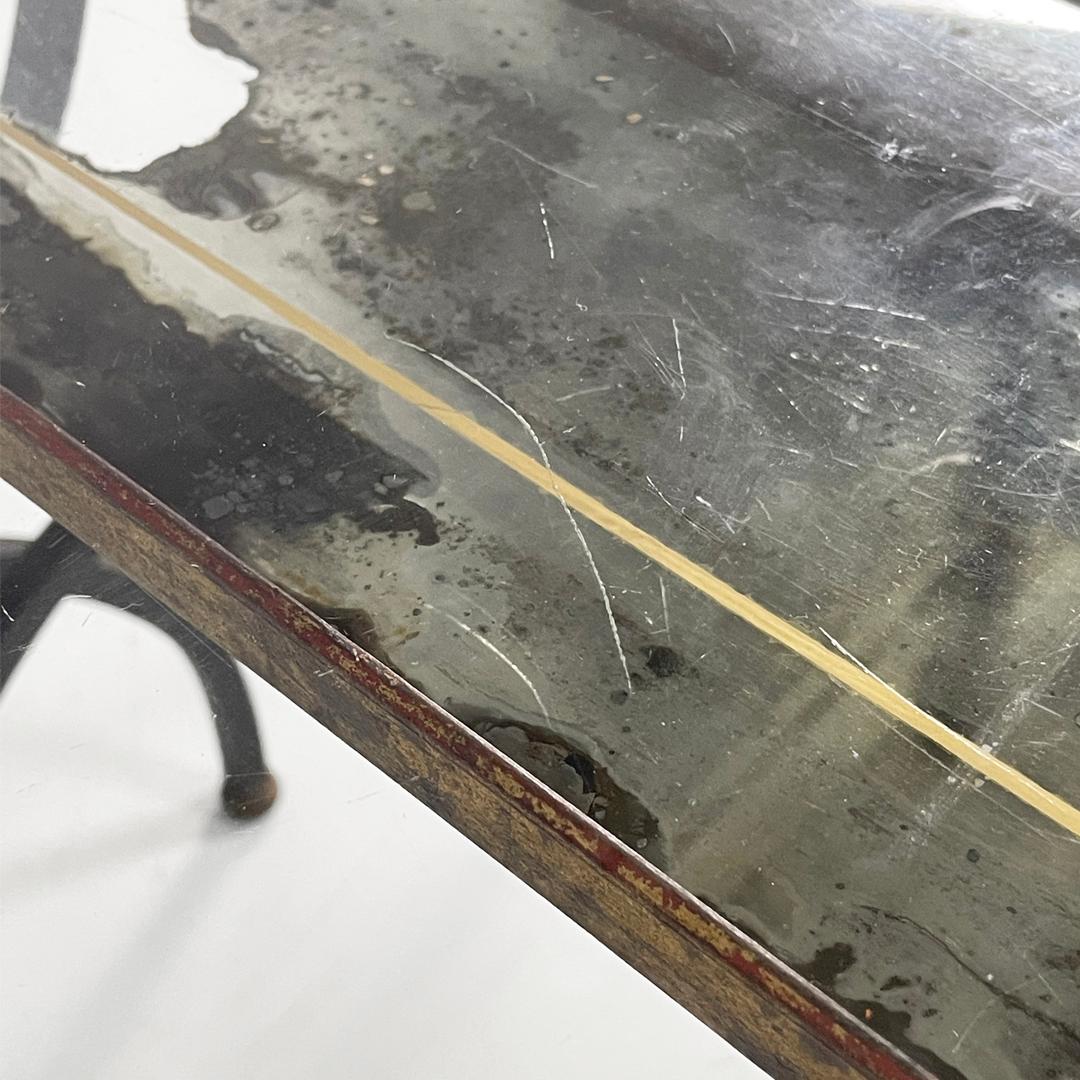 Italian mid-century modern stackable metal and glass coffee tables, 1940s For Sale 12