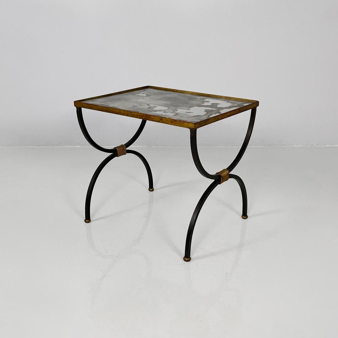 Mid-20th Century Italian mid-century modern stackable metal and glass coffee tables, 1940s For Sale