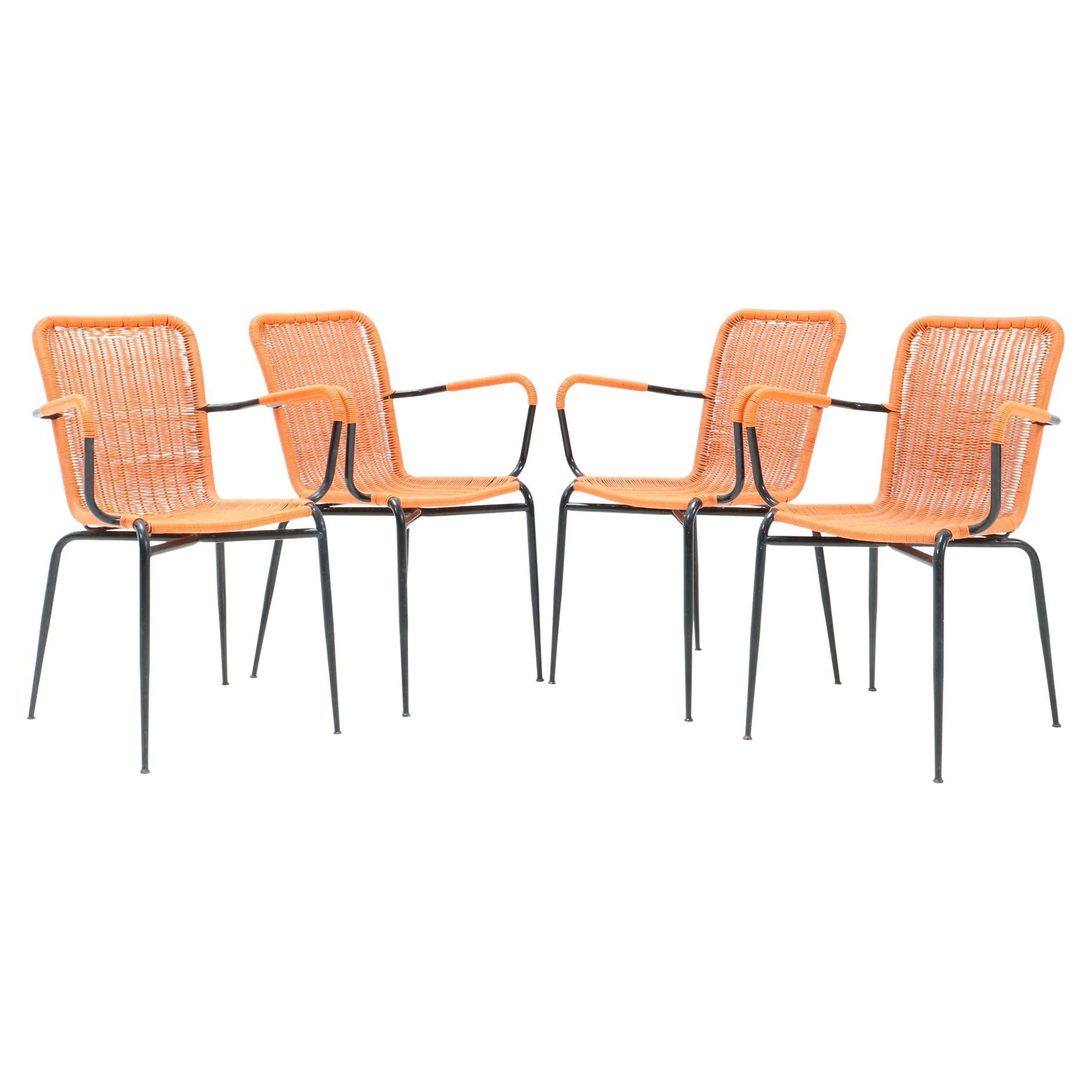 Italian Mid-Century Modern Stackable Outdoor Armchairs, 1960s For Sale