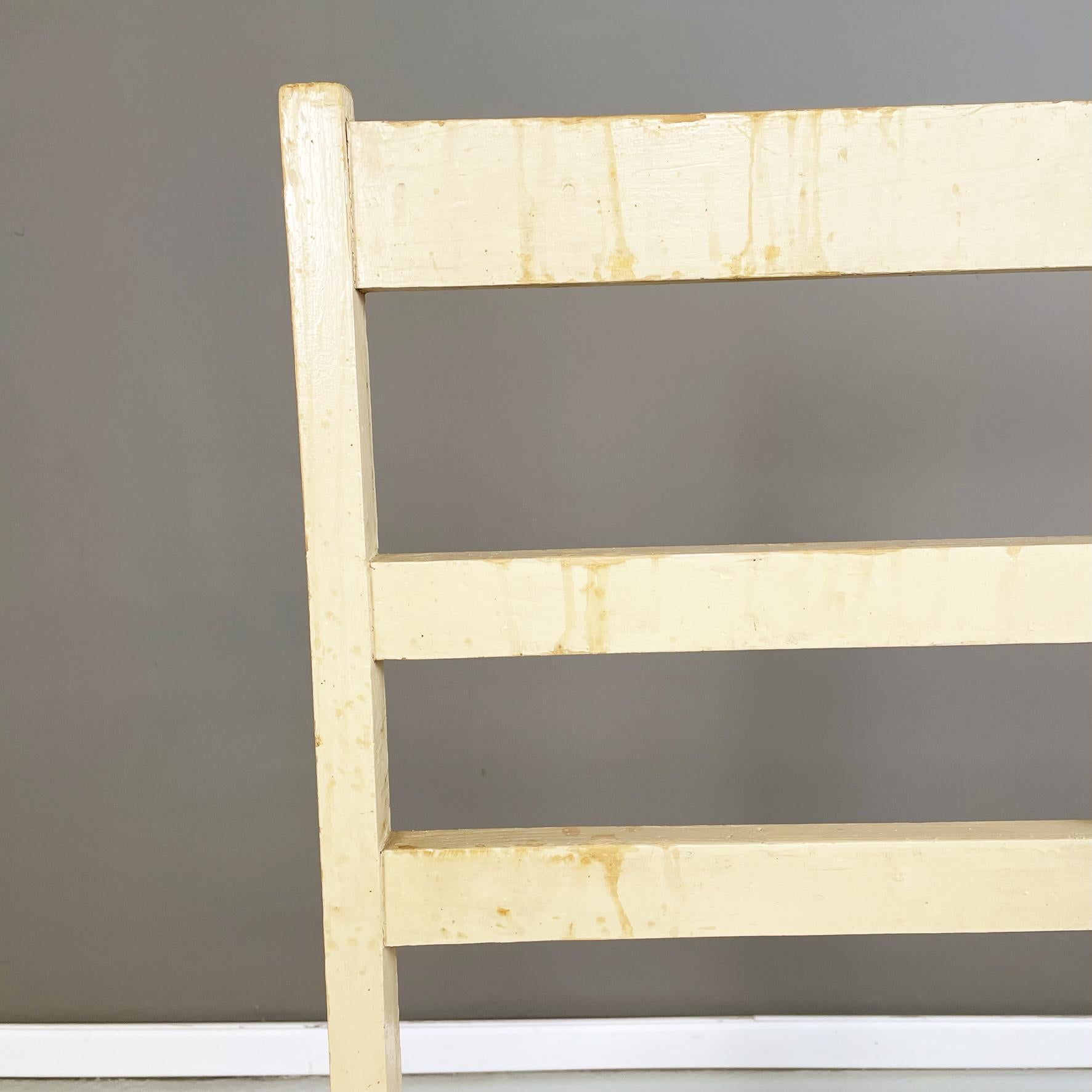 Italian Mid-Century Modern Staircase Chair in Cream White Wood, 1960s 2