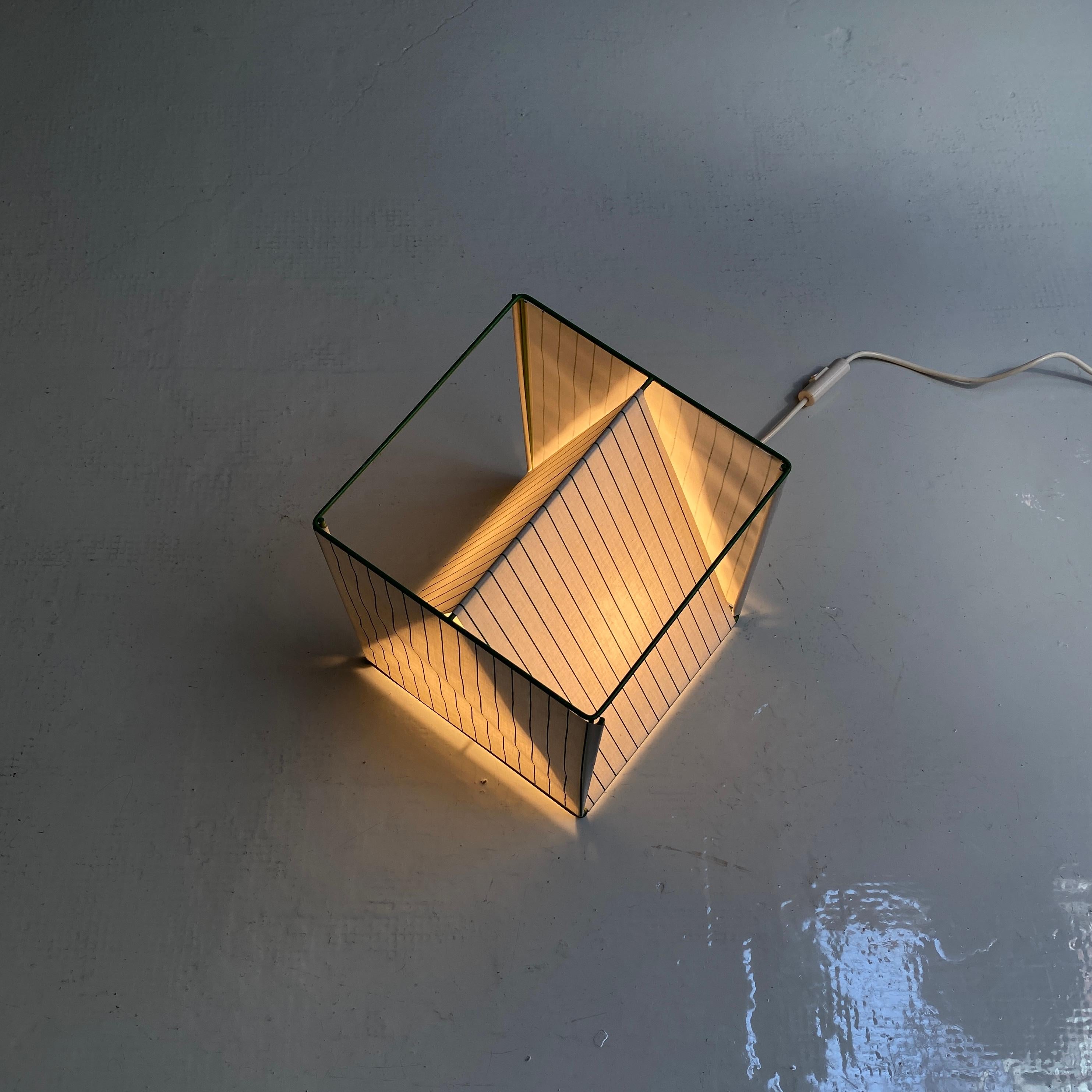 Italian Mid-Century Modern Striped Fabric Table Lamp by Ibis, 1980s 8