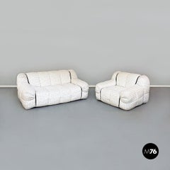 Italian Mid-Century Modern Strips Sofa and Armchair Cini Boeri for Arflex, 1970s