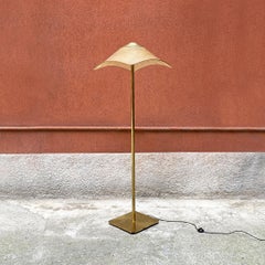 Italian Mid-Century Modern Style Brass and Plexiglass Floor Lamp, 1980s